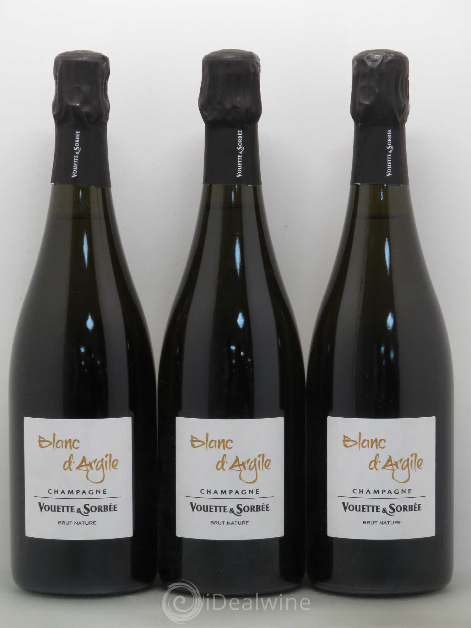 Champagne Blanc d'argile Vouette & Sorbée Brut Nature - Posten von 3 Flaschen - 0