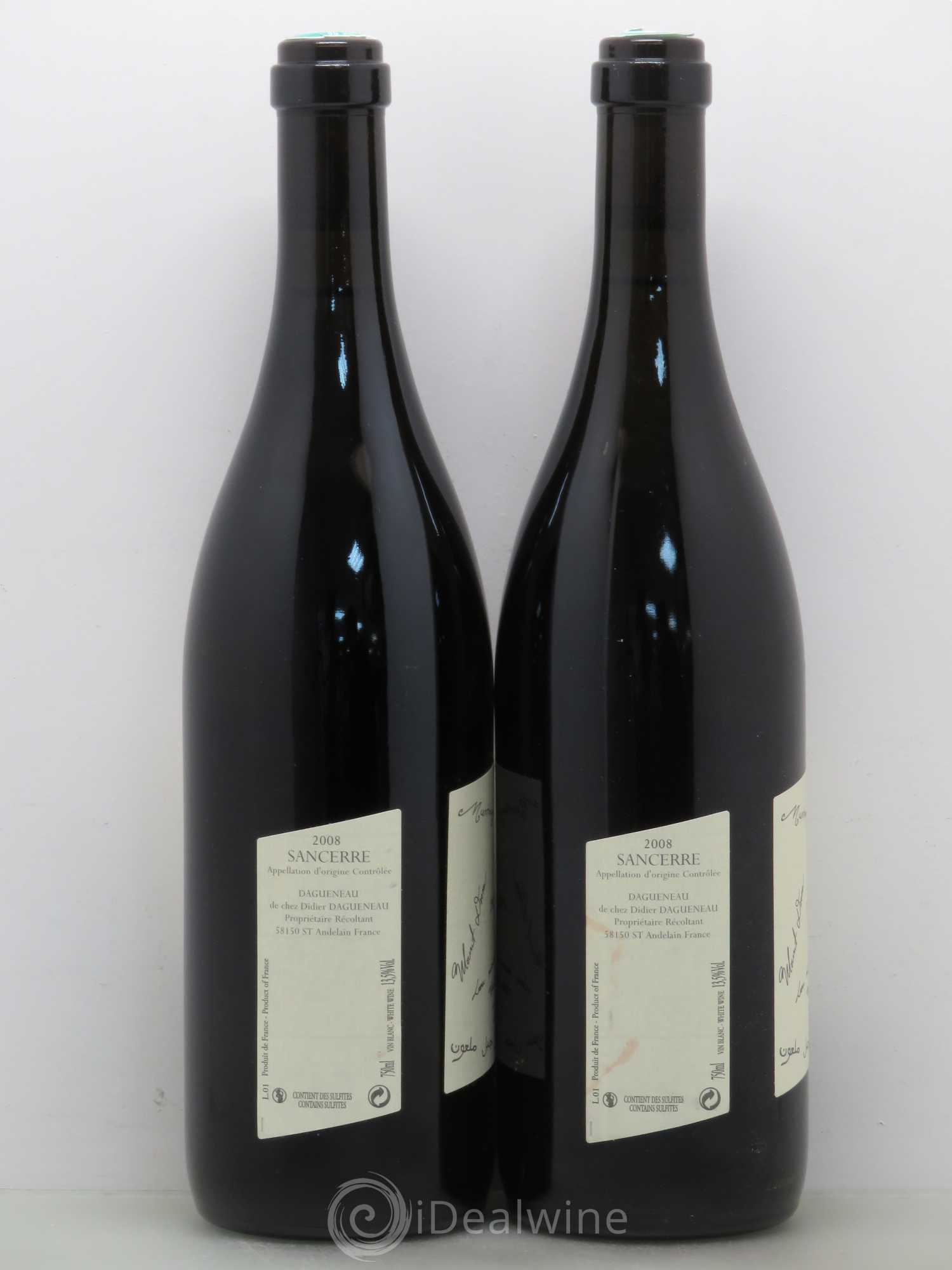 Sancerre Le Mont Damné Chavignol Dagueneau (Domaine Didier - Louis-Benjamin) 2008 - Lot de 2 bouteilles - 1