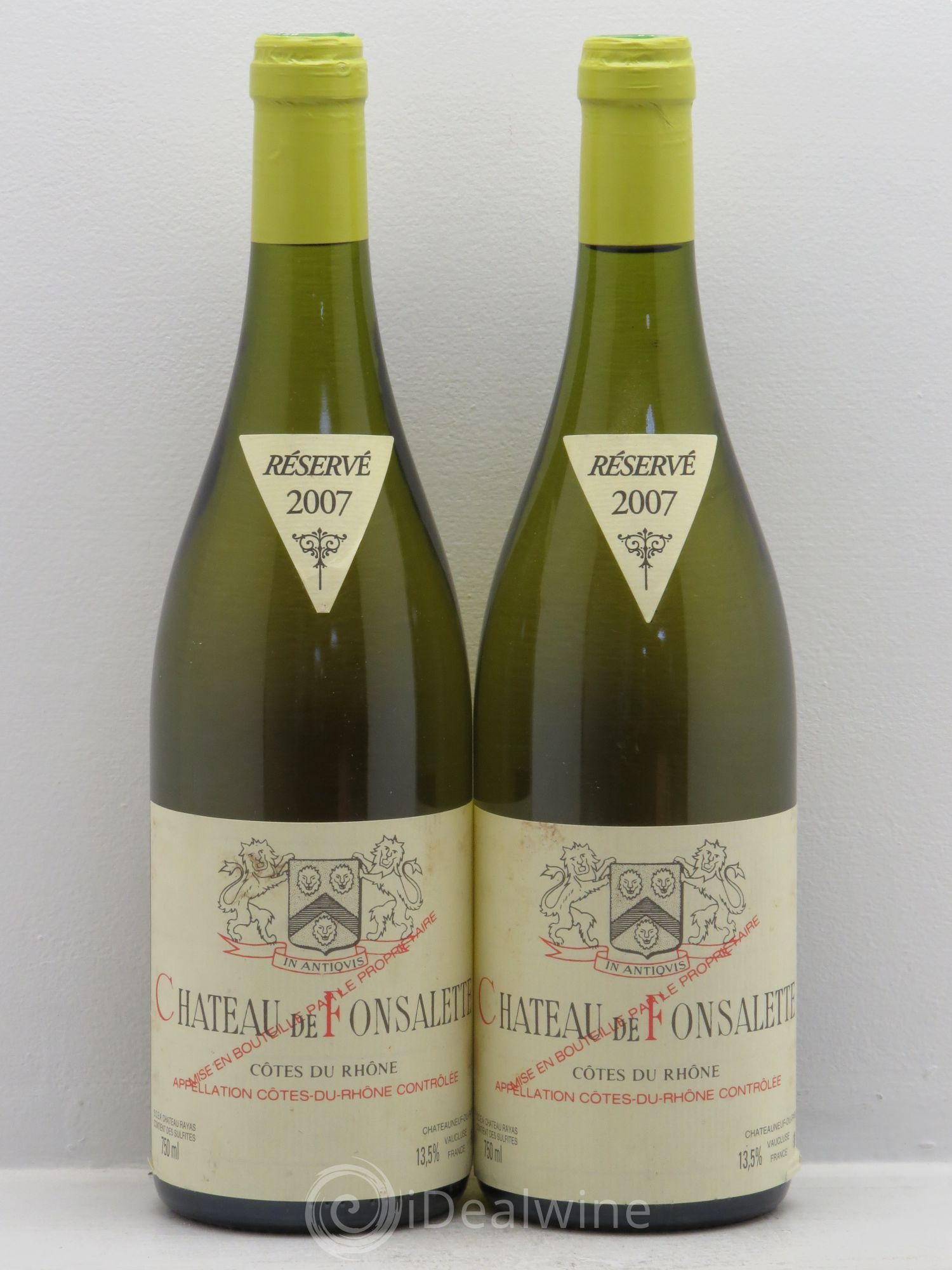 Côtes-du-Rhône Château de Fonsalette Emmanuel Reynaud 2007 - Lot de 2 bouteilles - 0