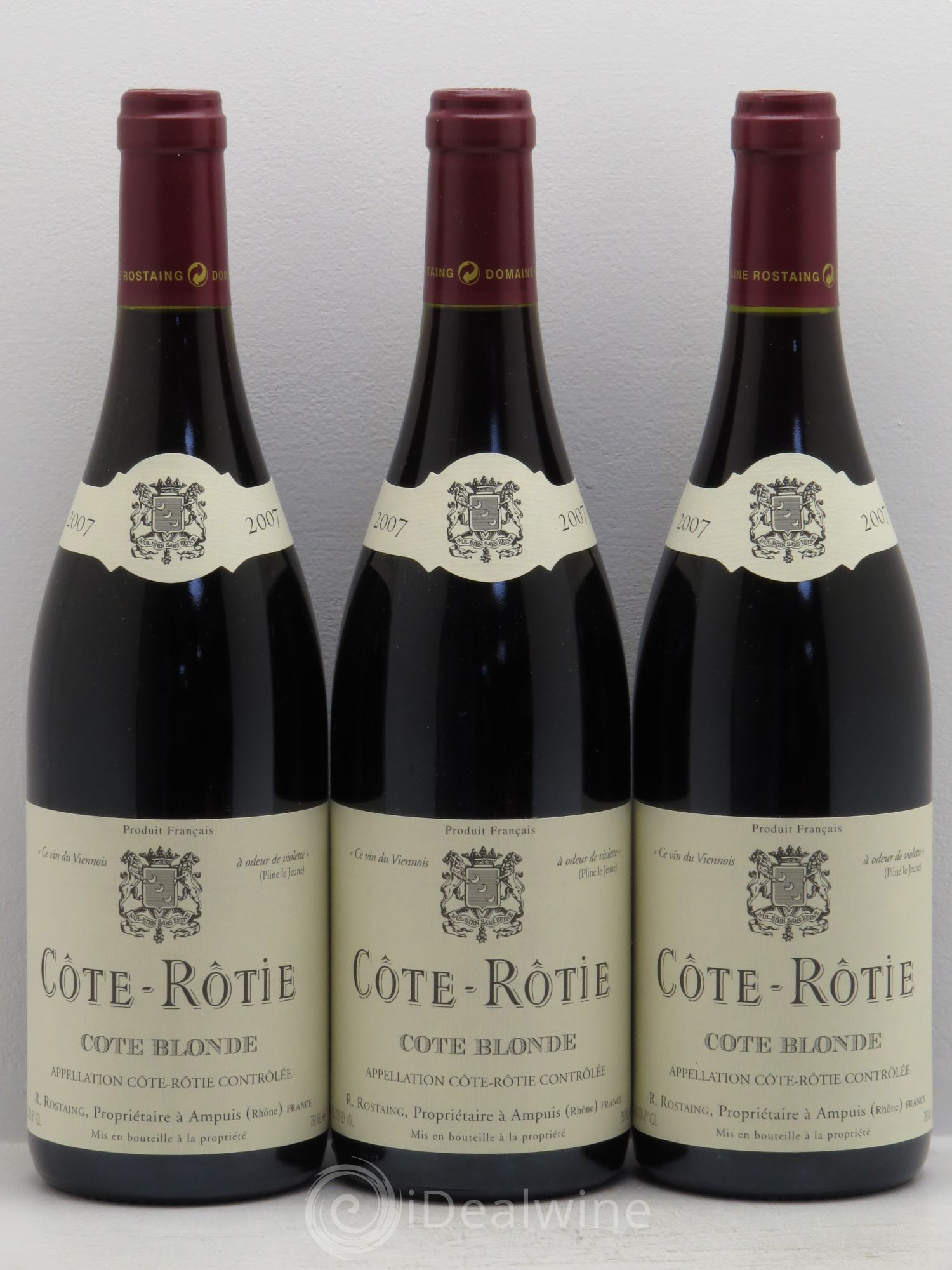Côte-Rôtie Côte Blonde René Rostaing 2007 - Lot de 3 bouteilles - 0
