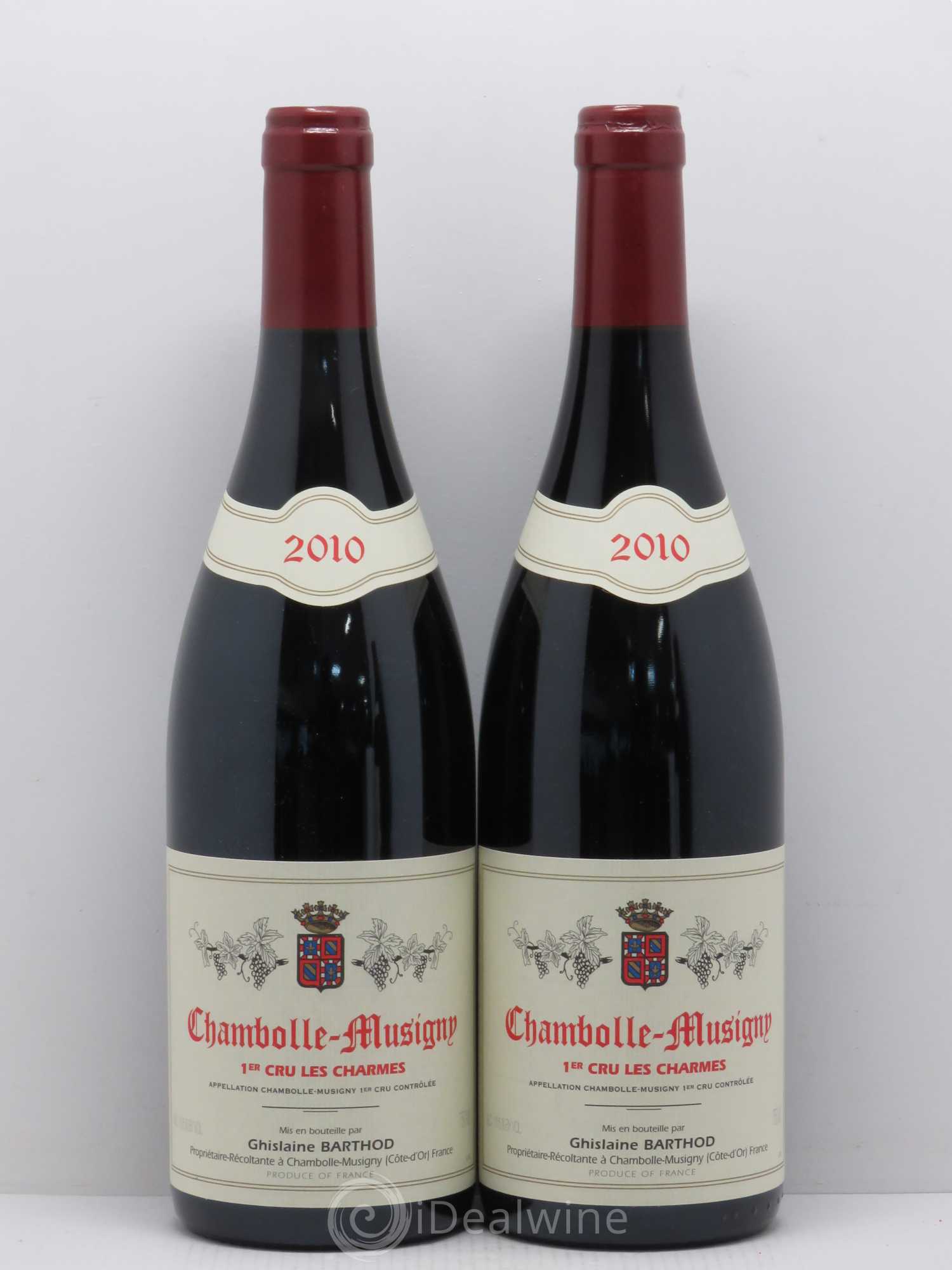 Chambolle-Musigny 1er Cru Les Charmes Ghislaine Barthod 2010 - Lot de 2 bouteilles - 0