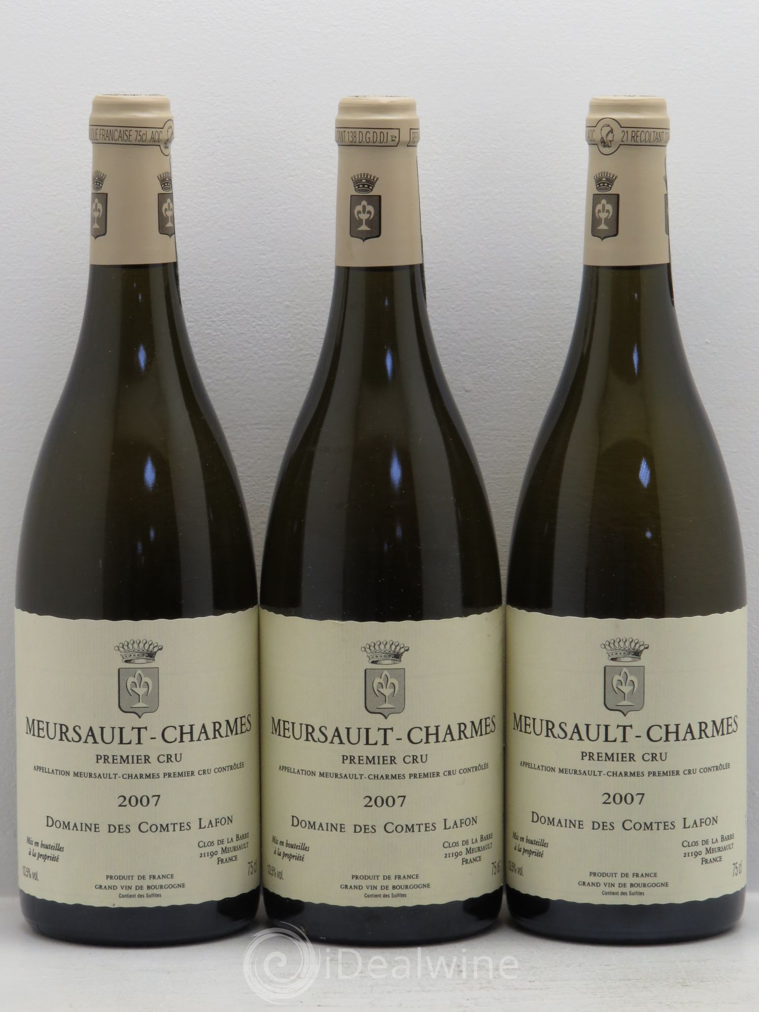 Meursault 1er Cru Charmes Comtes Lafon (Domaine des) 2007 - Lot de 3 bouteilles - 0