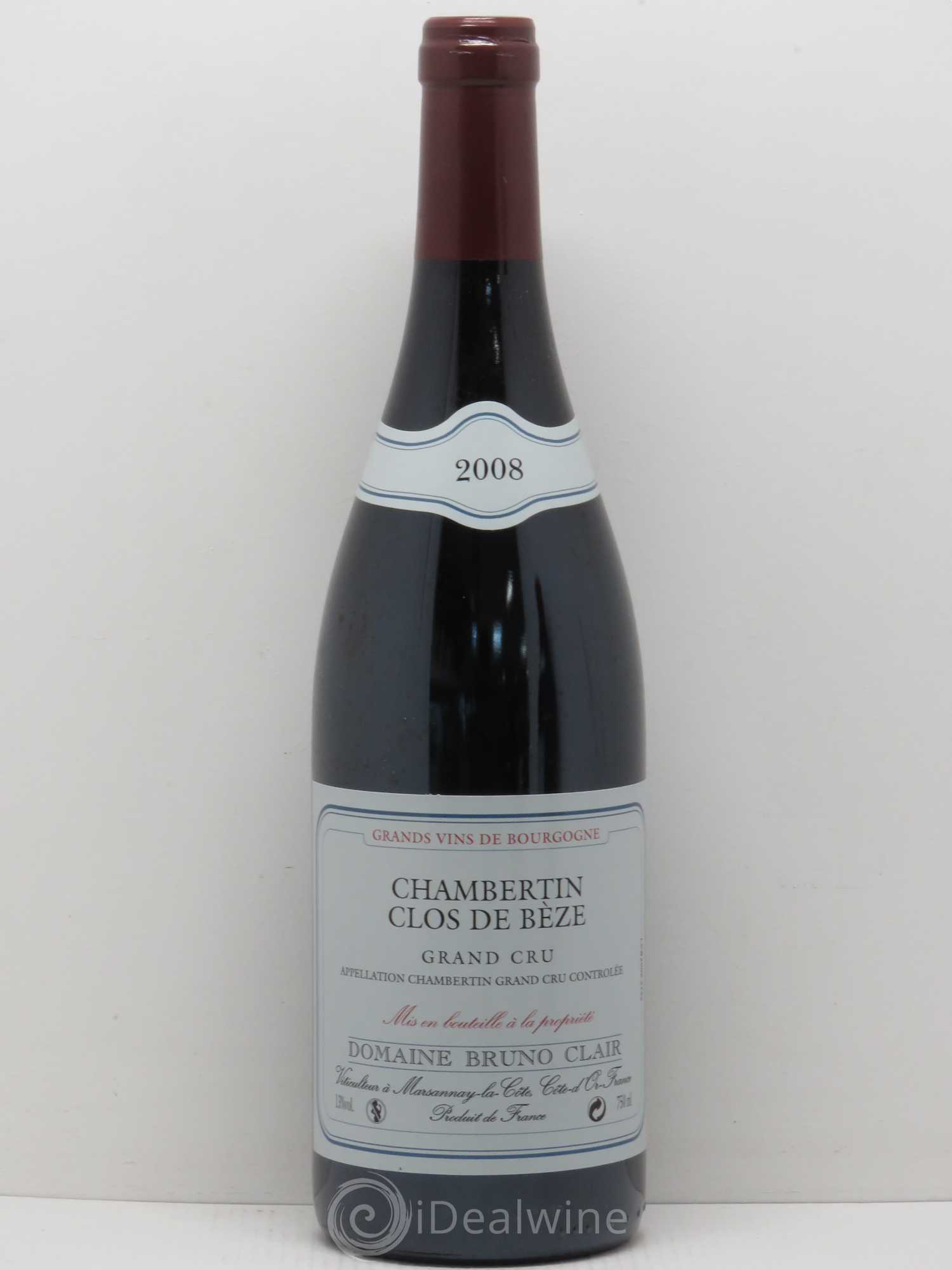 Chambertin Clos de Bèze Grand Cru Bruno Clair (Domaine) 2008 - Lot de 1 bouteille - 0