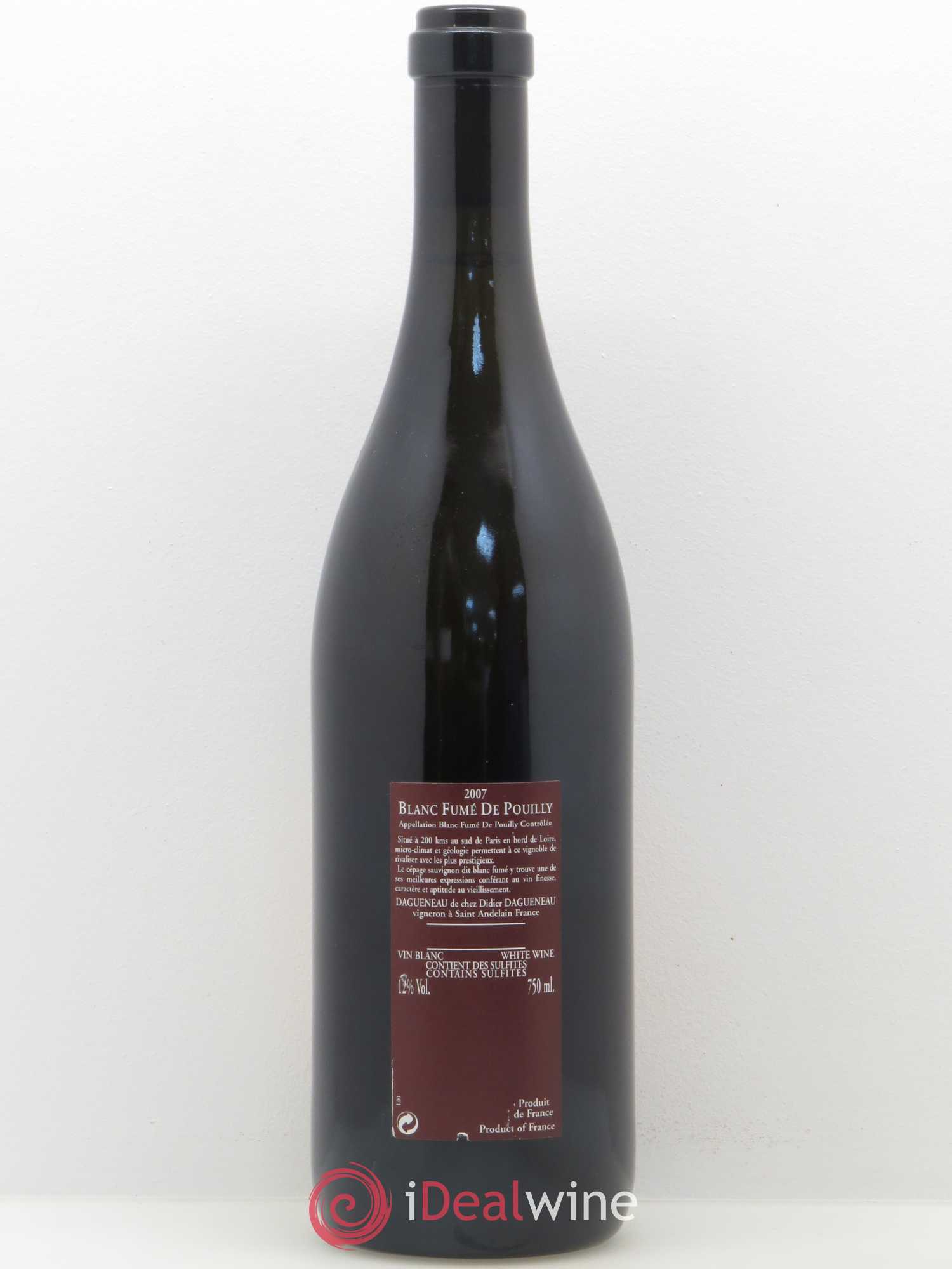 Vin de France (anciennement Pouilly-Fumé) Pur Sang Dagueneau (Domaine Didier - Louis-Benjamin) 2007 - Lot de 1 bouteille - 1