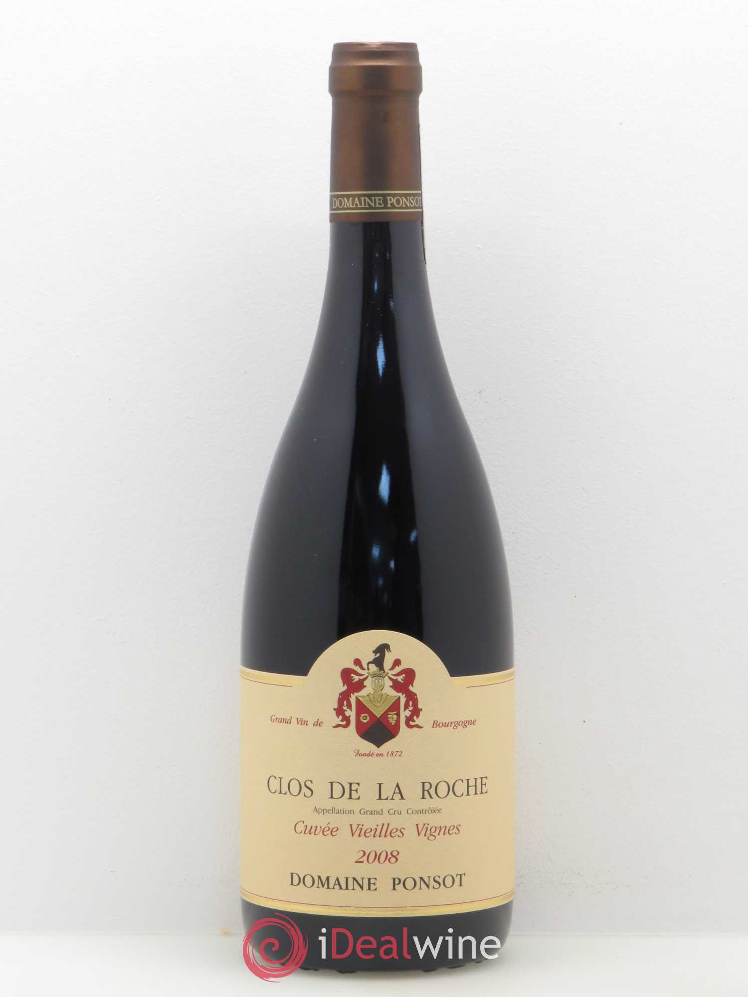 Clos de la Roche Grand Cru Vieilles Vignes Ponsot (Domaine) 2008 - Lot de 1 bouteille - 0