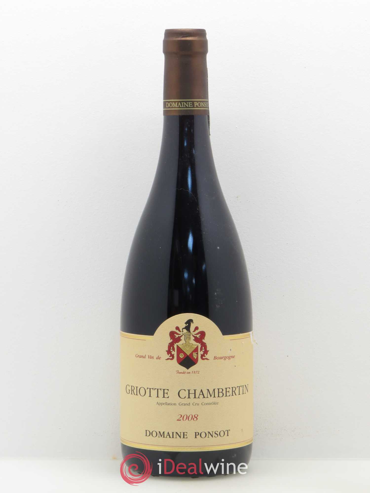 Griotte-Chambertin Grand Cru Ponsot (Domaine) 2008 - Lot de 1 bouteille - 0