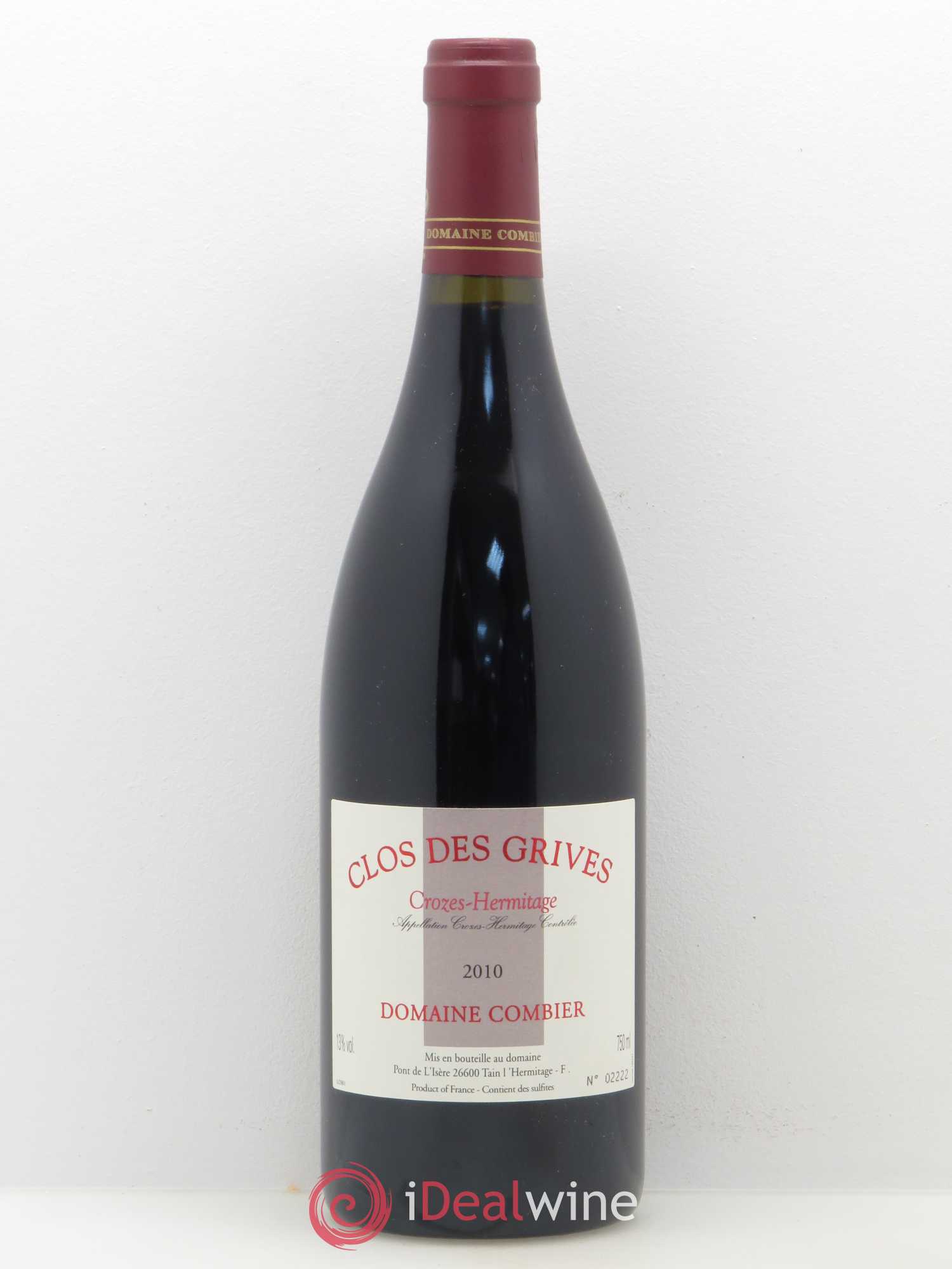 Crozes-Hermitage Clos des Grives Combier 2010 - Lot de 1 bouteille - 0