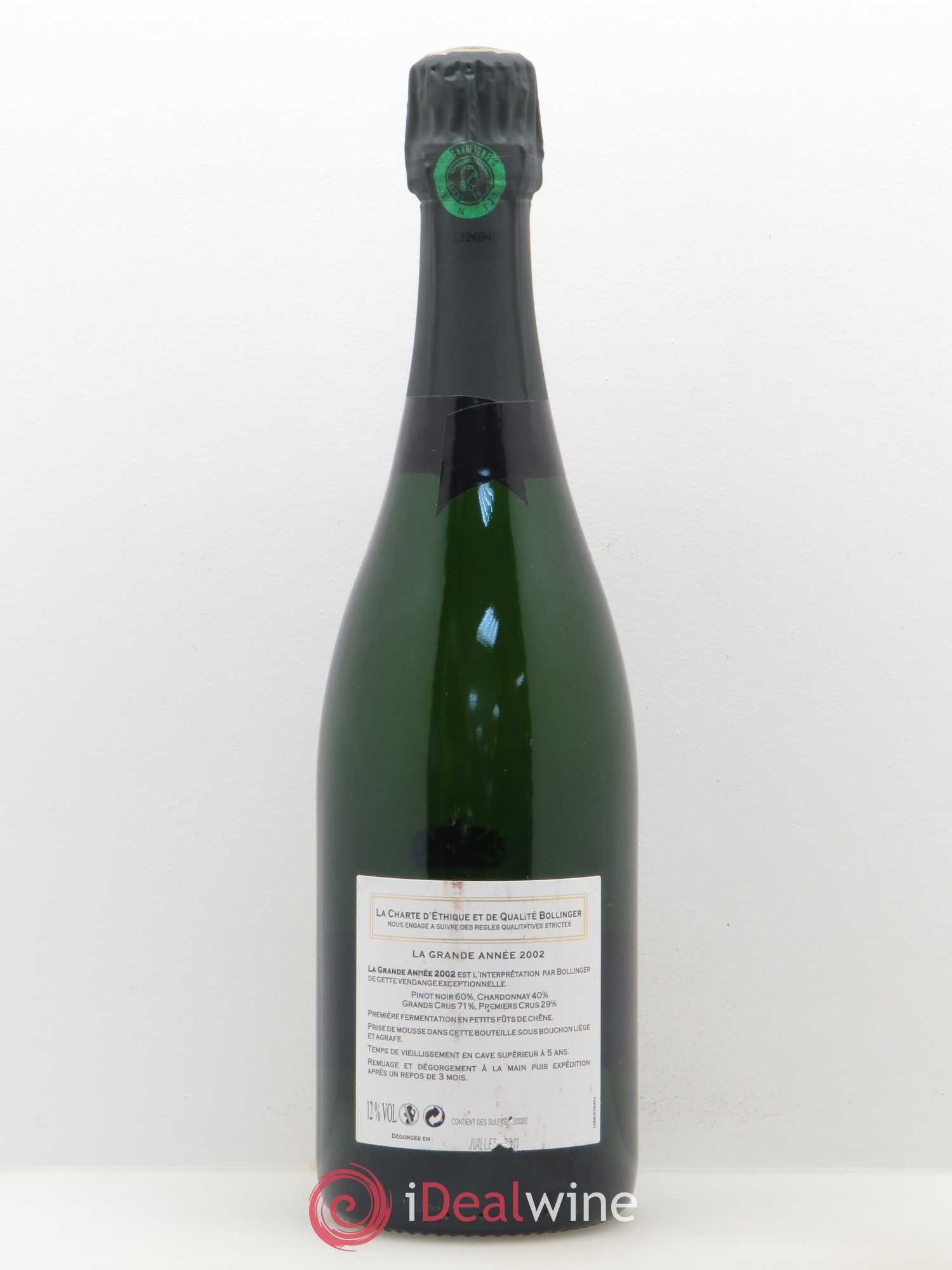 La Grande Année Brut Bollinger 2002 - Lot de 1 bouteille - 1