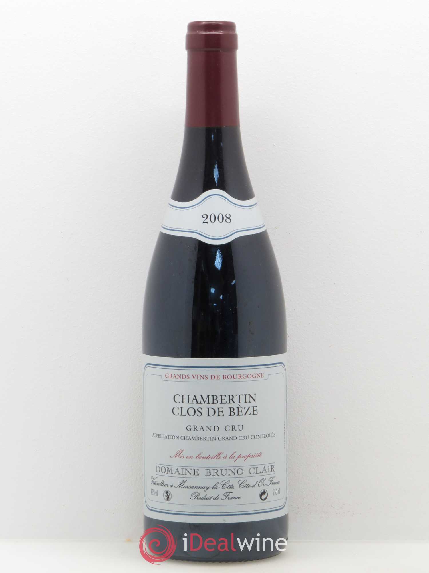 Chambertin Clos de Bèze Grand Cru Bruno Clair (Domaine) 2008 - Lot de 1 bouteille - 0