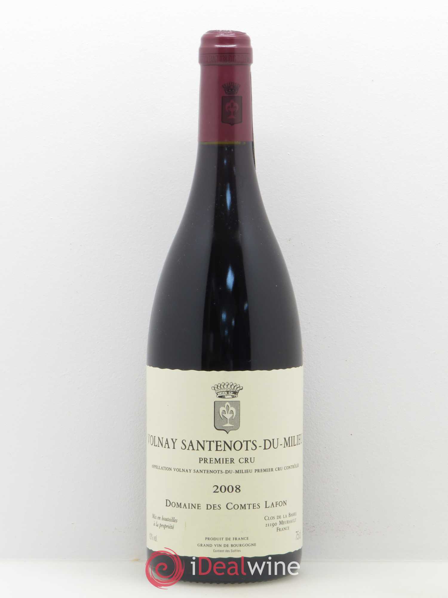 Volnay 1er Cru Santenots du Milieu Comtes Lafon (Domaine des) 2008 - Lot de 1 bouteille - 0