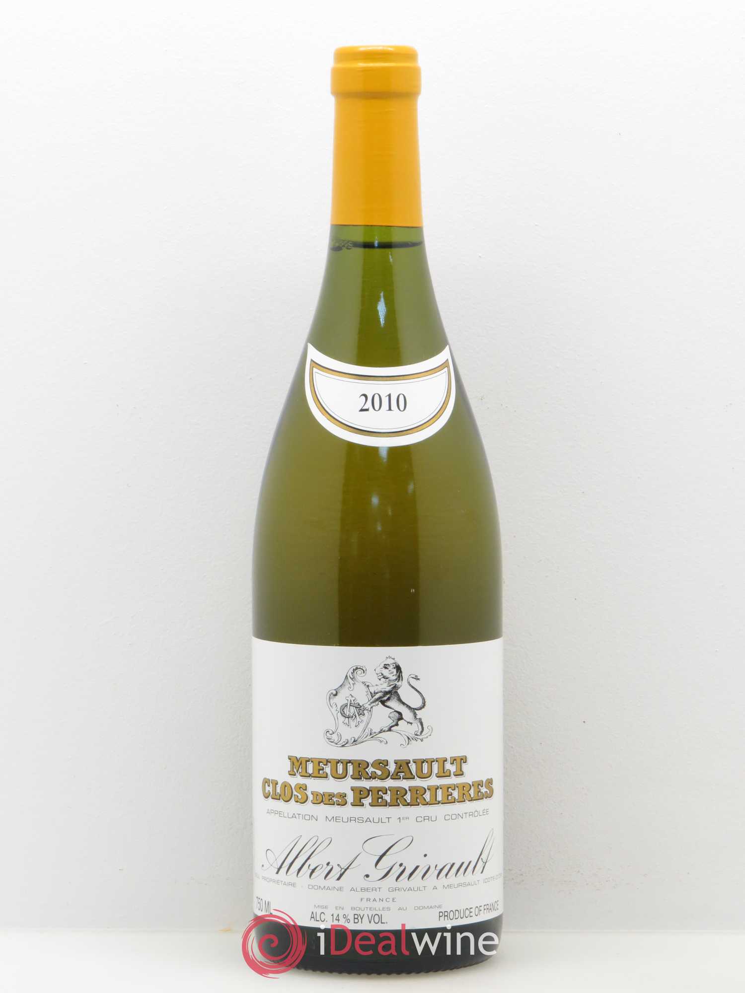 Meursault 1er Cru Clos des Perrières Monopole Albert Grivault 2010 - Lot de 1 bouteille - 0
