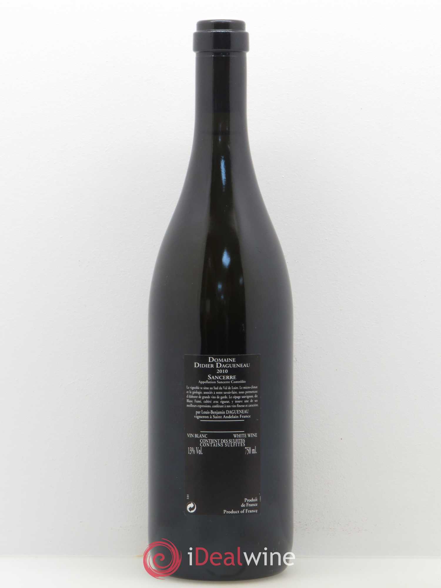 Sancerre Le Mont Damné Chavignol Dagueneau (Domaine Didier - Louis-Benjamin) 2010 - Lot de 1 bouteille - 1