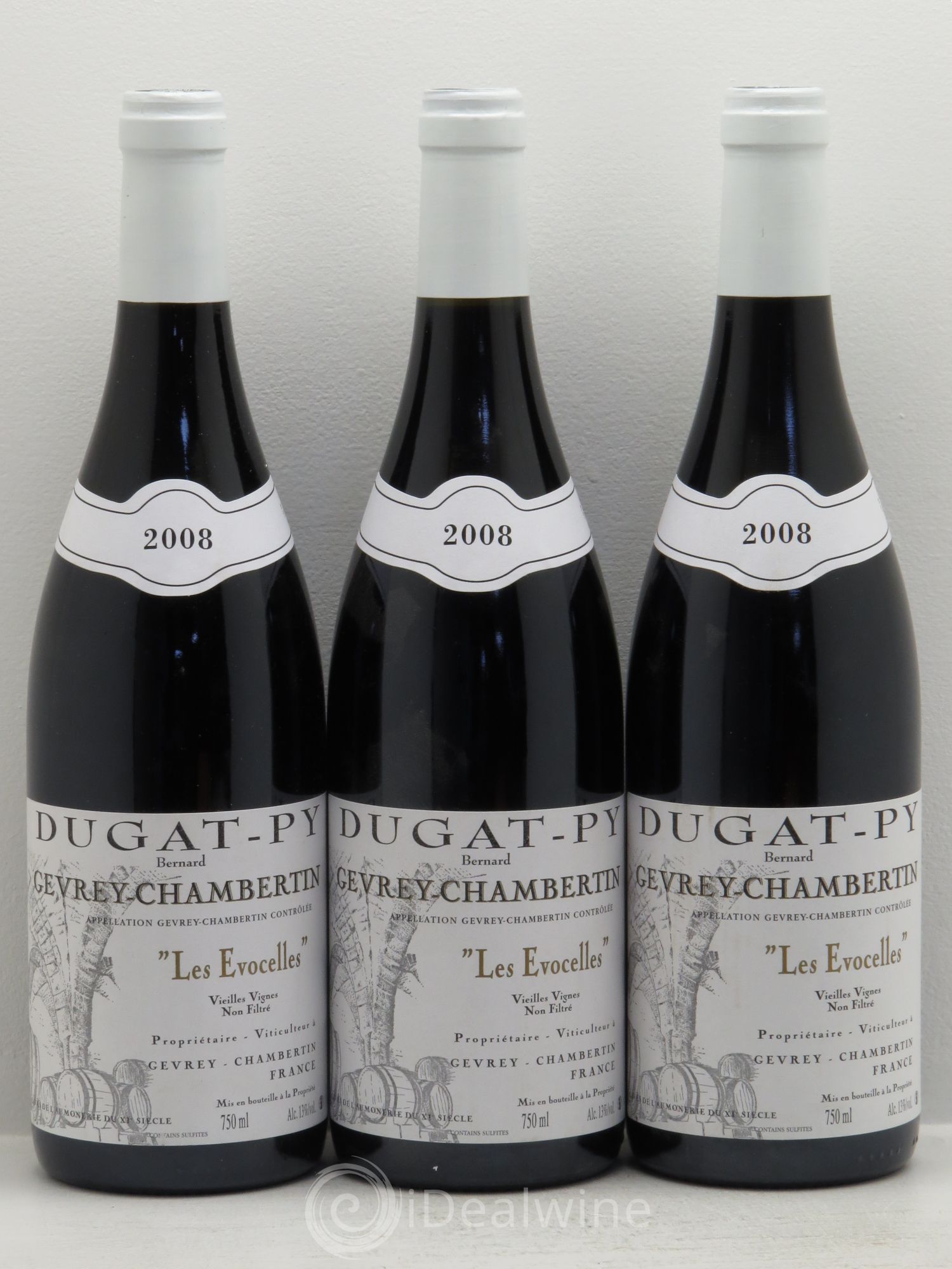Gevrey-Chambertin Les Evocelles Vieilles Vignes Dugat-Py Vieilles Vignes 2008 - Lot de 3 bouteilles - 0
