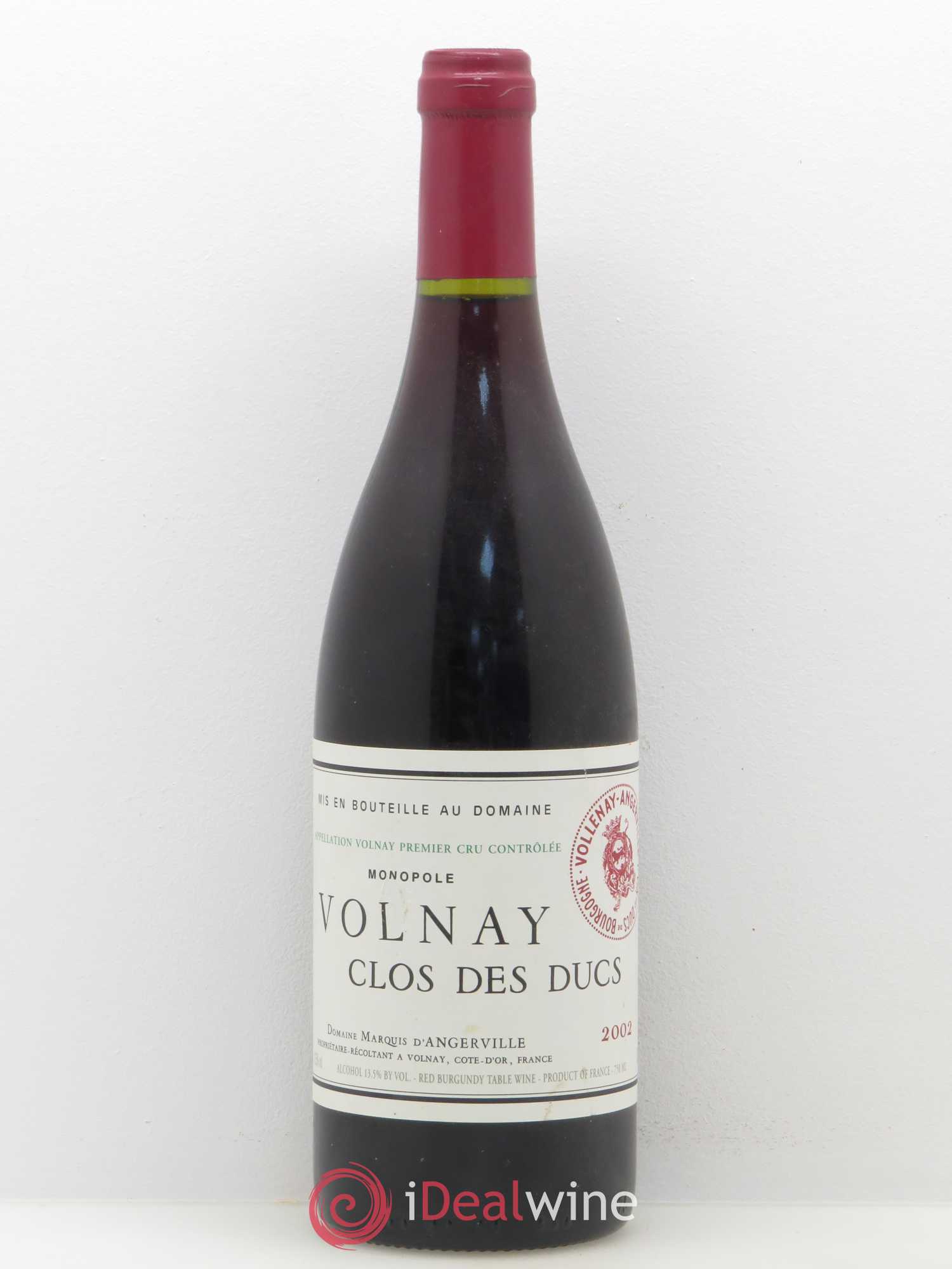 Volnay 1er Cru Clos des Ducs Marquis d'Angerville (Domaine) 2002 - Lot de 1 bouteille - 0