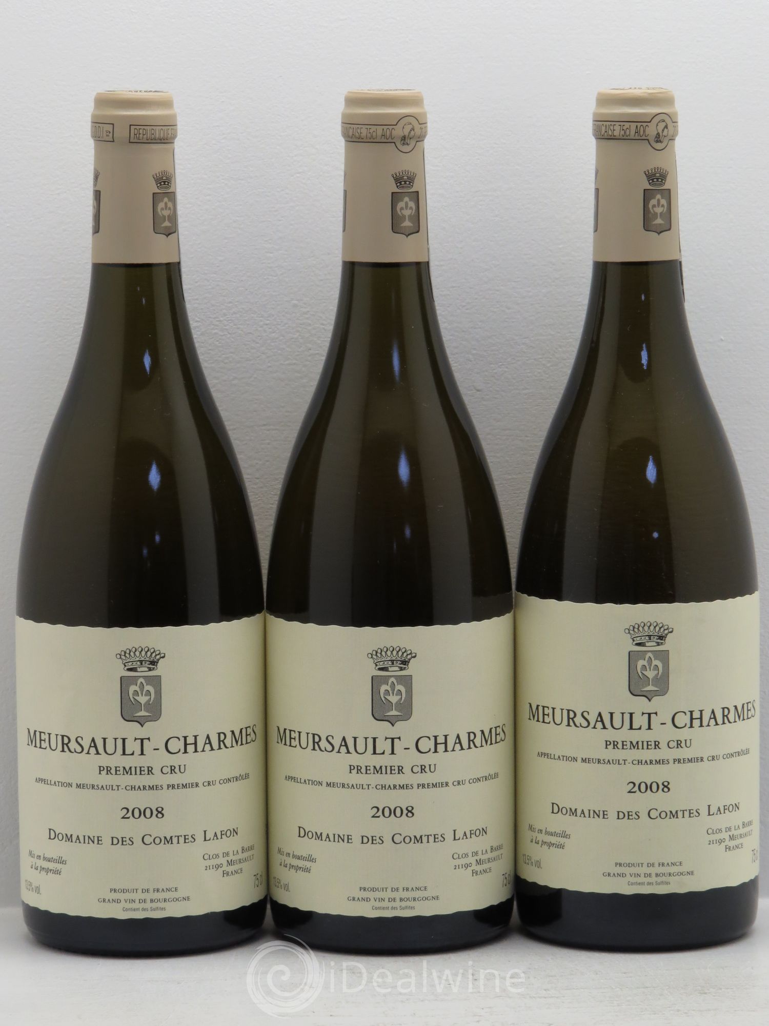 Meursault 1er Cru Charmes Comtes Lafon (Domaine des) 2008 - Lot de 3 bouteilles - 0