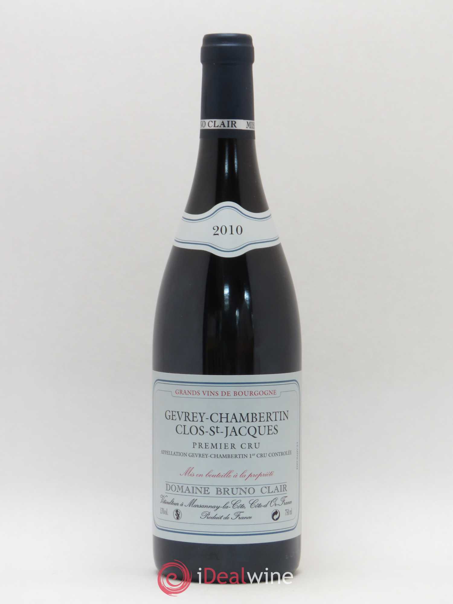 Gevrey-Chambertin 1er Cru Clos Saint-Jacques Bruno Clair (Domaine) 2010 - Lot de 1 bouteille - 0