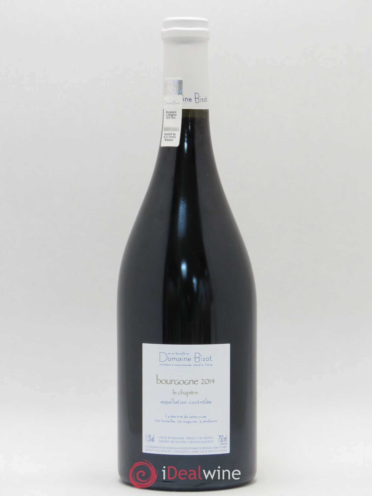 Bourgogne Le Chapitre Bizot (Domaine) 2014 - Lot de 1 bouteille - 1
