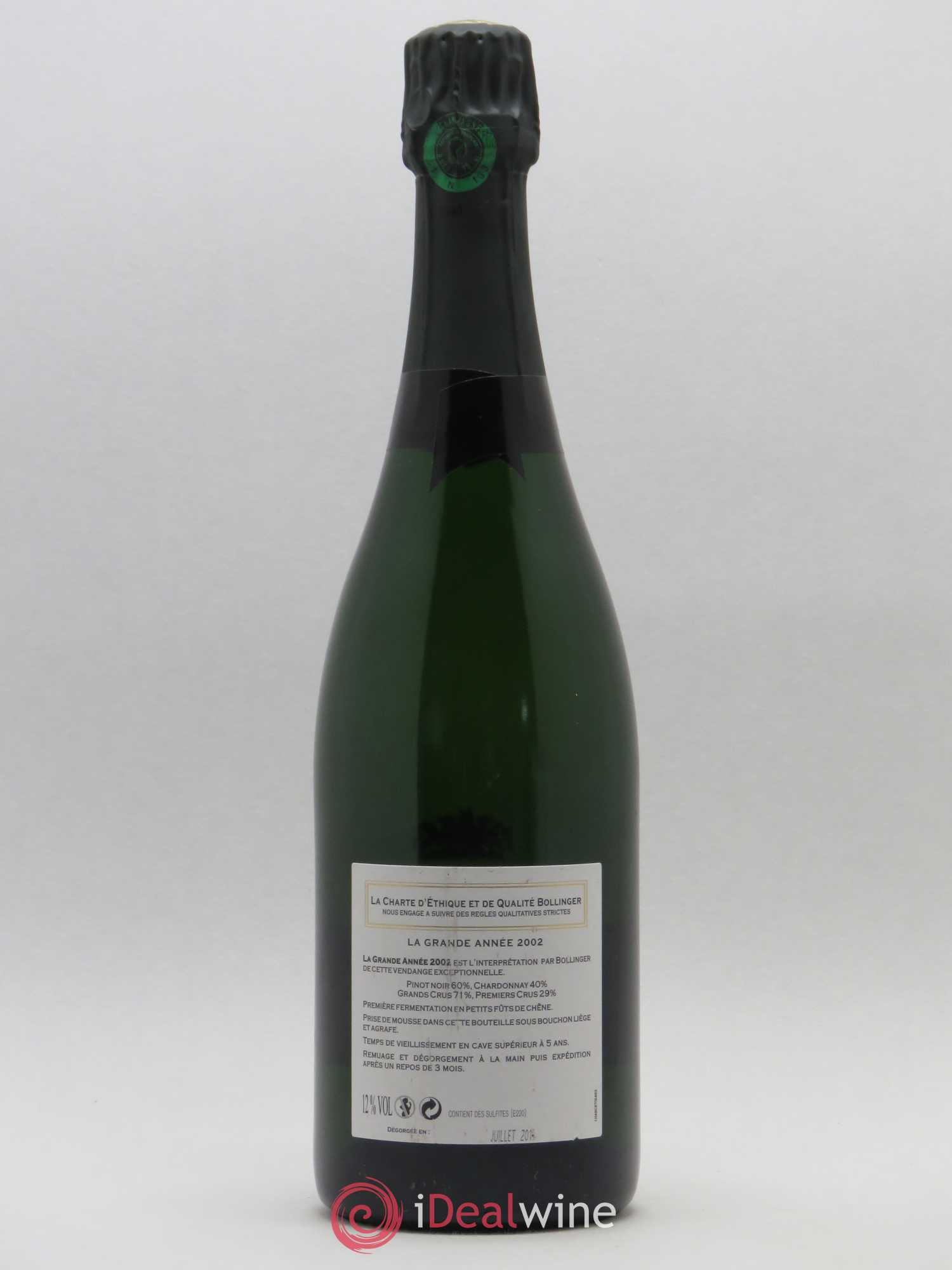 La Grande Année Brut Bollinger 2002 - Lot de 1 bouteille - 1