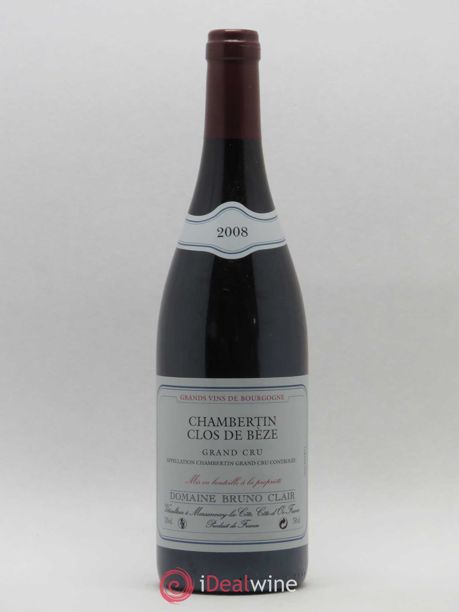 Chambertin Clos de Bèze Grand Cru Bruno Clair (Domaine) 2008 - Lot de 1 bouteille - 0