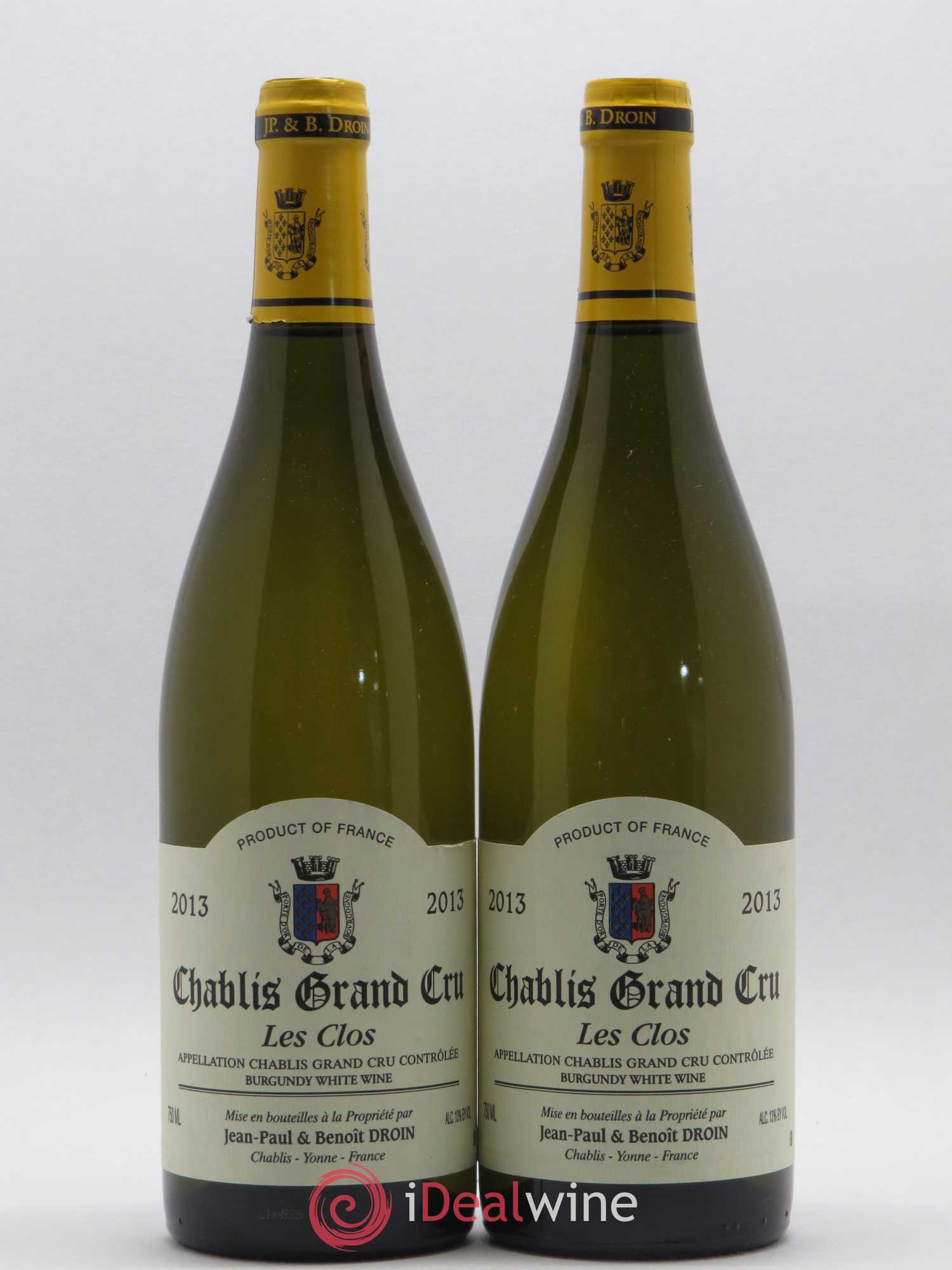 Chablis Grand Cru Les Clos Jean-Paul & Benoît Droin (Domaine) 2013 - Lot de 2 bouteilles - 0