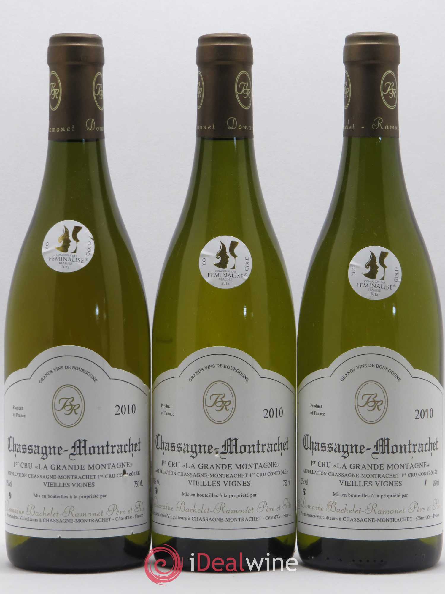 Chassagne-Montrachet 1er Cru La Grande Montagne Vieilles vignes Bachelet-Ramonet 2010 - Lotto di 3 bottiglie - 0