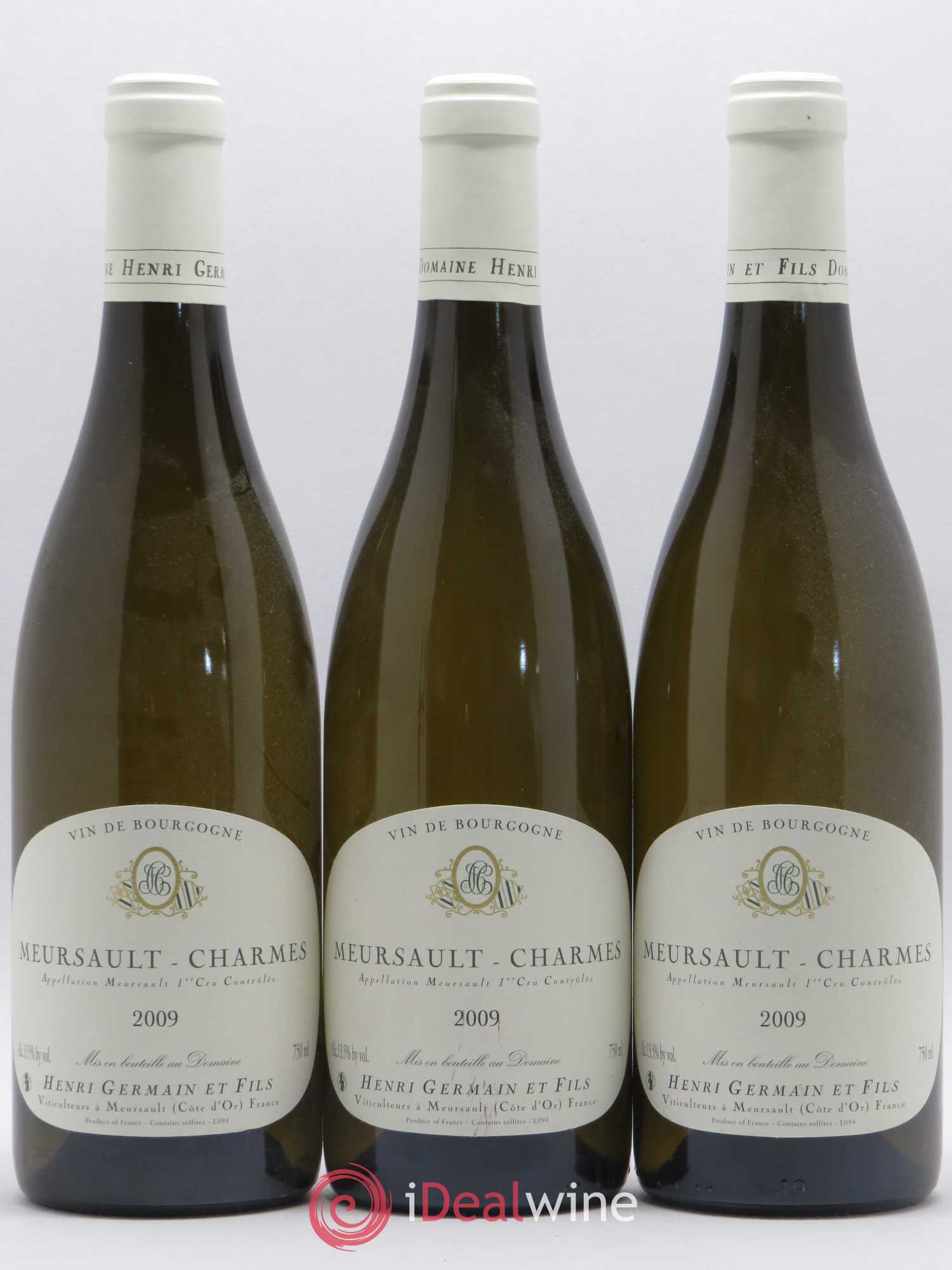 Meursault 1er Cru Charmes Henri Germain 2009 - Lot de 3 bouteilles - 0