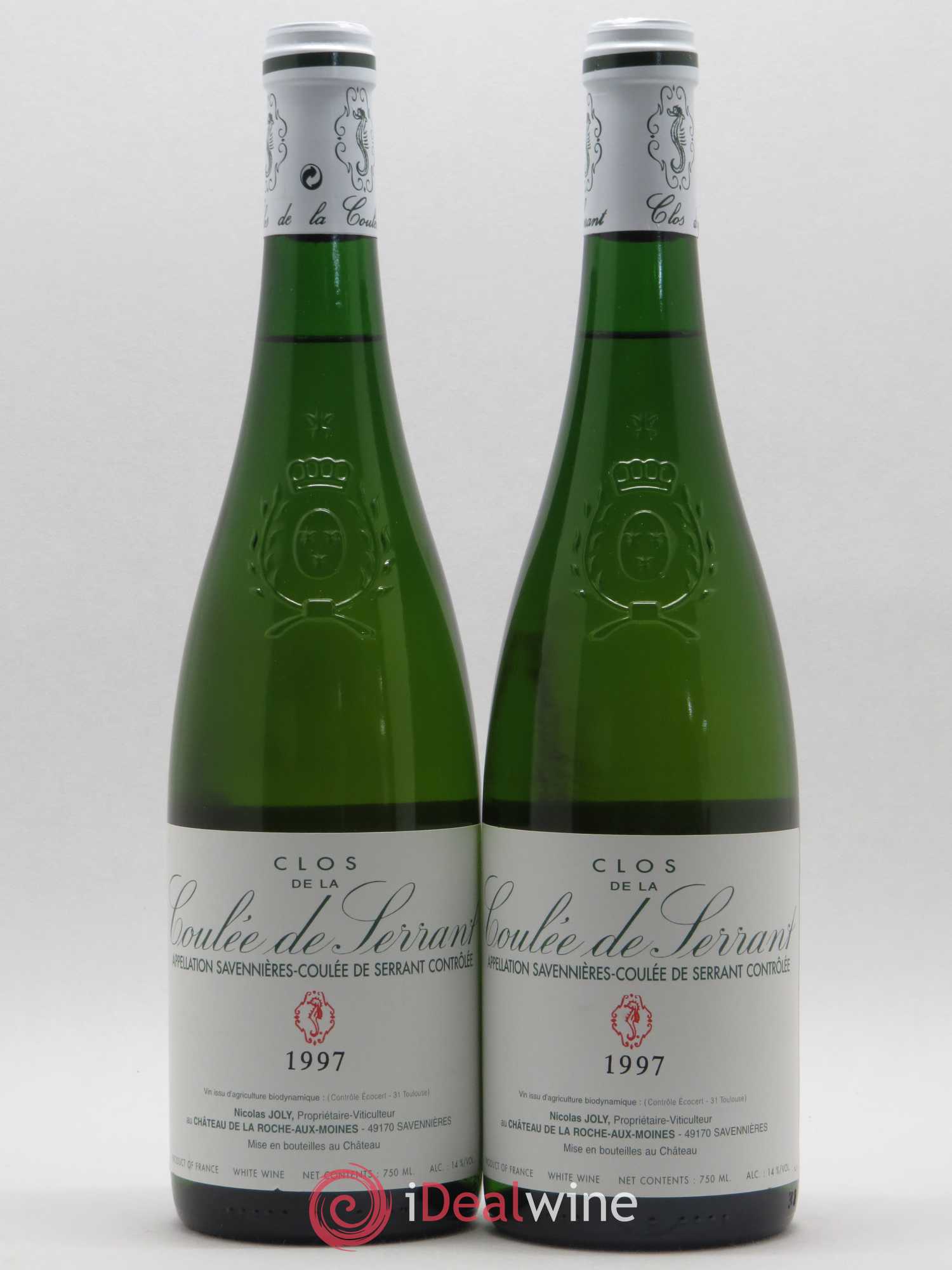 Savennières Clos de la Coulée de Serrant Vignobles de la Coulée de Serrant - Nicolas Joly 1997 - Lot de 2 bouteilles - 0