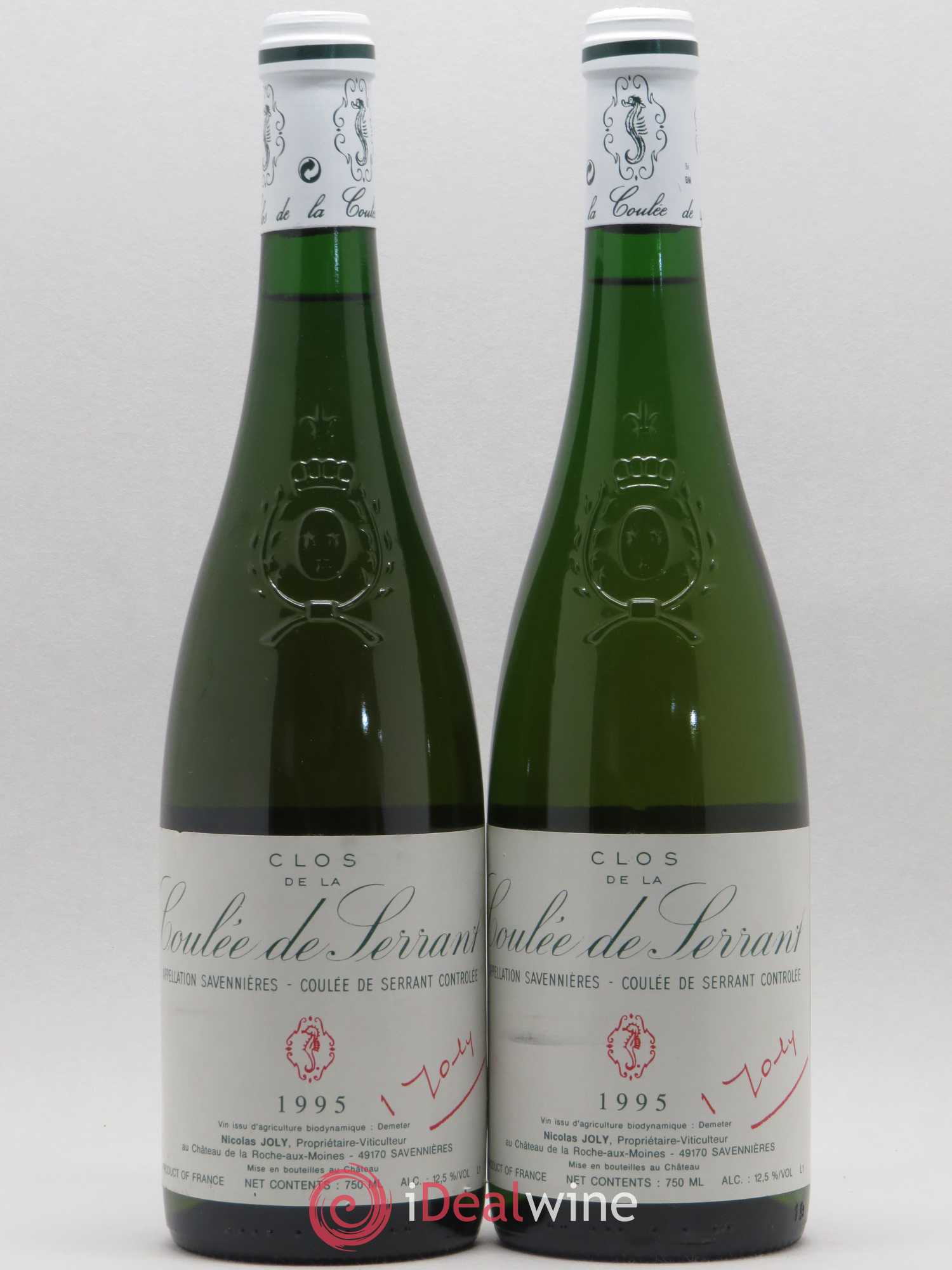 Savennières Clos de la Coulée de Serrant Vignobles de la Coulée de Serrant - Nicolas Joly 1995 - Lot de 2 bouteilles - 0