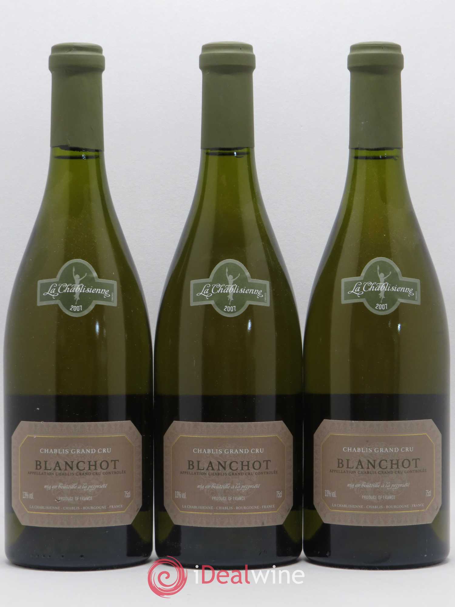 Chablis Grand Cru Blanchot La Chablisienne 2007 - Lot de 3 bouteilles - 0