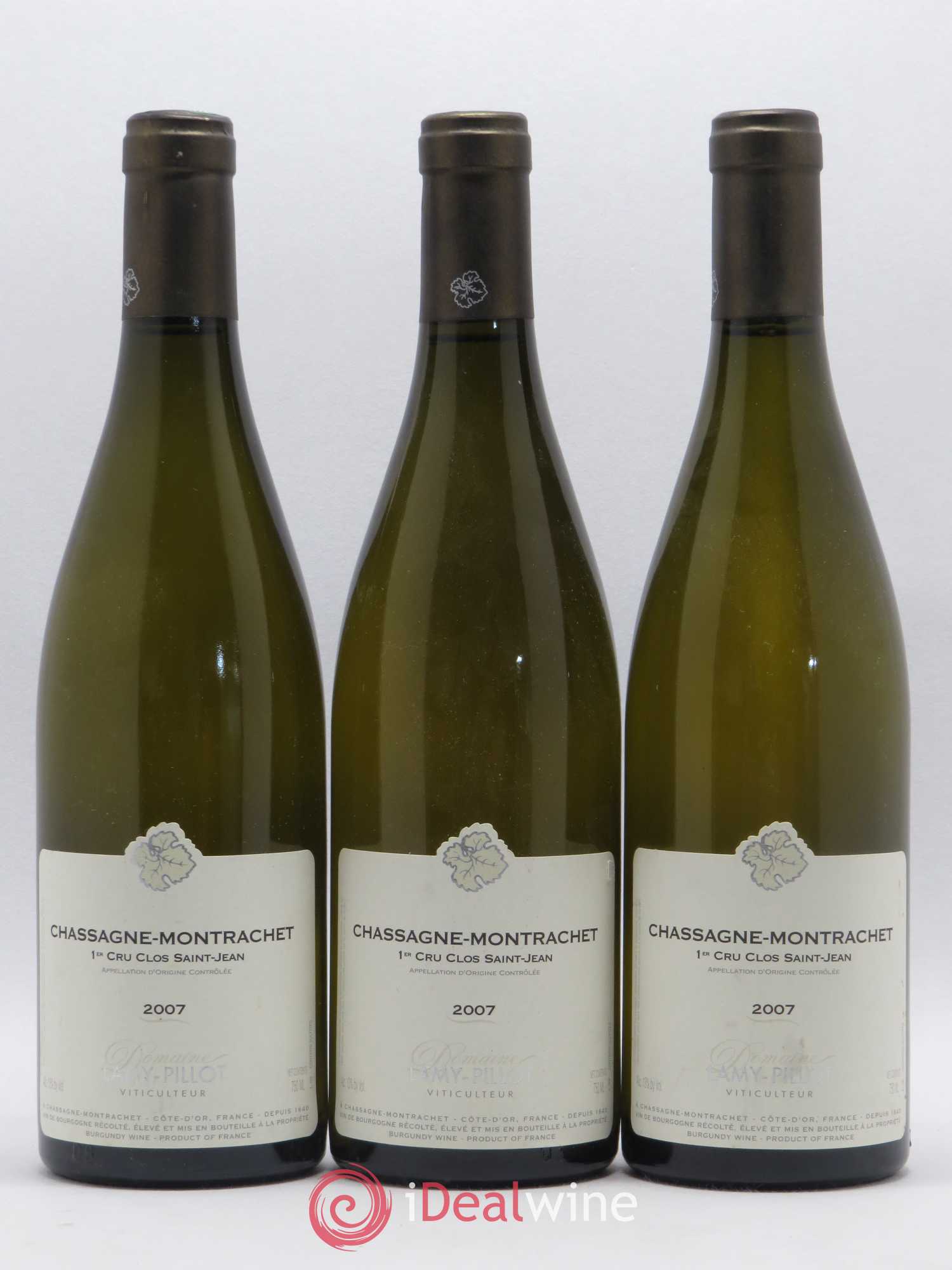Chassagne-Montrachet 1er Cru Clos Saint Jean Lamy Pillot 2007 - Posten von 3 Flaschen - 0