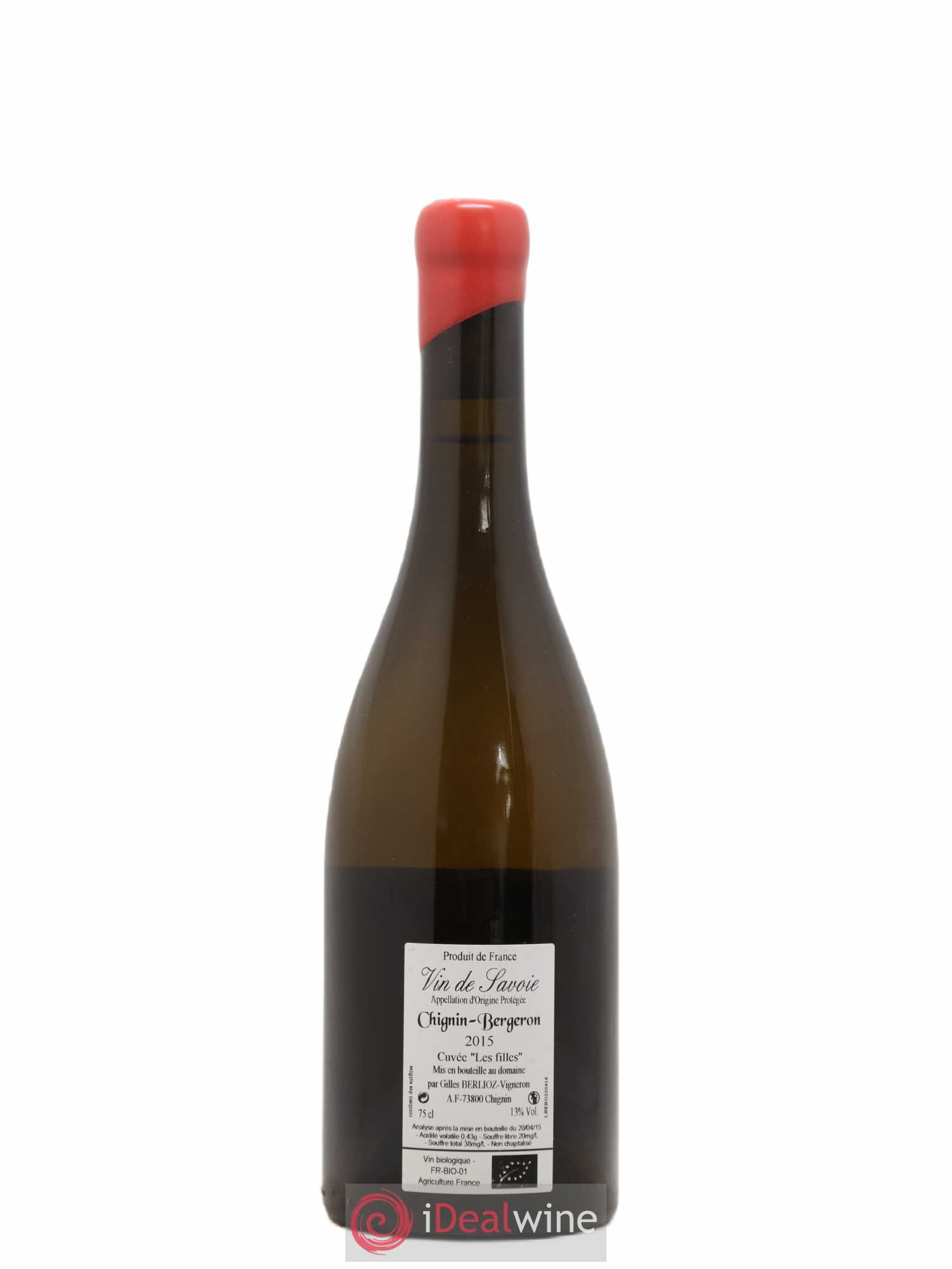 Vin de Savoie Chignin-Bergeron Les Filles Gilles Berlioz 2015 - Lot de 1 bouteille - 1