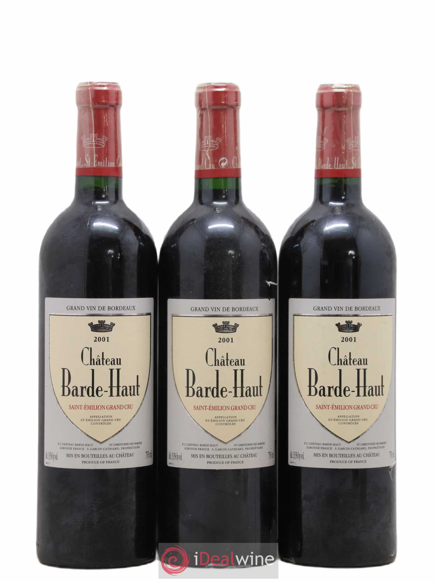 Château Barde Haut Grand Cru Classé 2001 - Lot de 3 bouteilles - 0