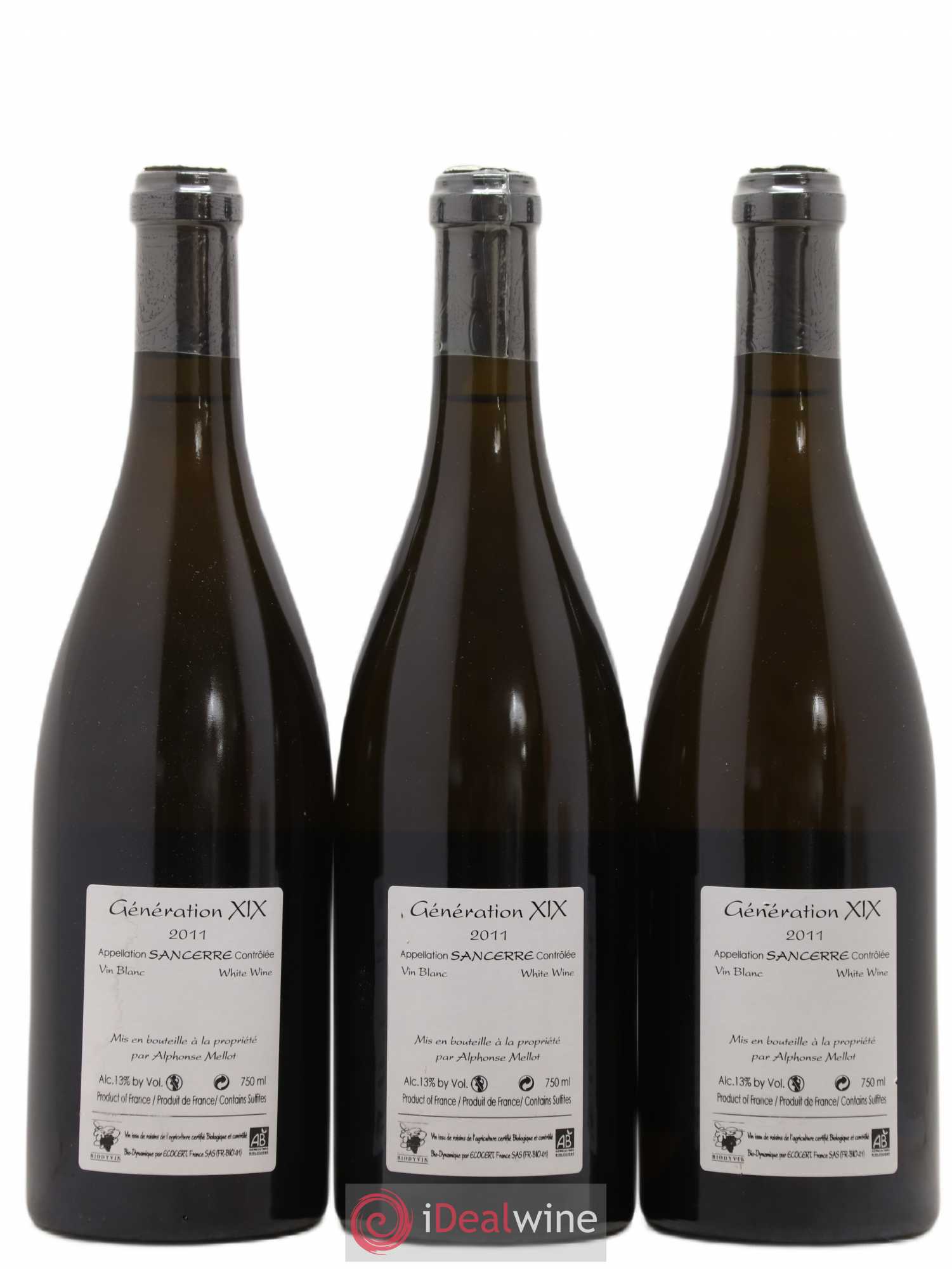 Sancerre Génération XIX Alphonse Mellot 2011 - Lot de 3 bouteilles - 1