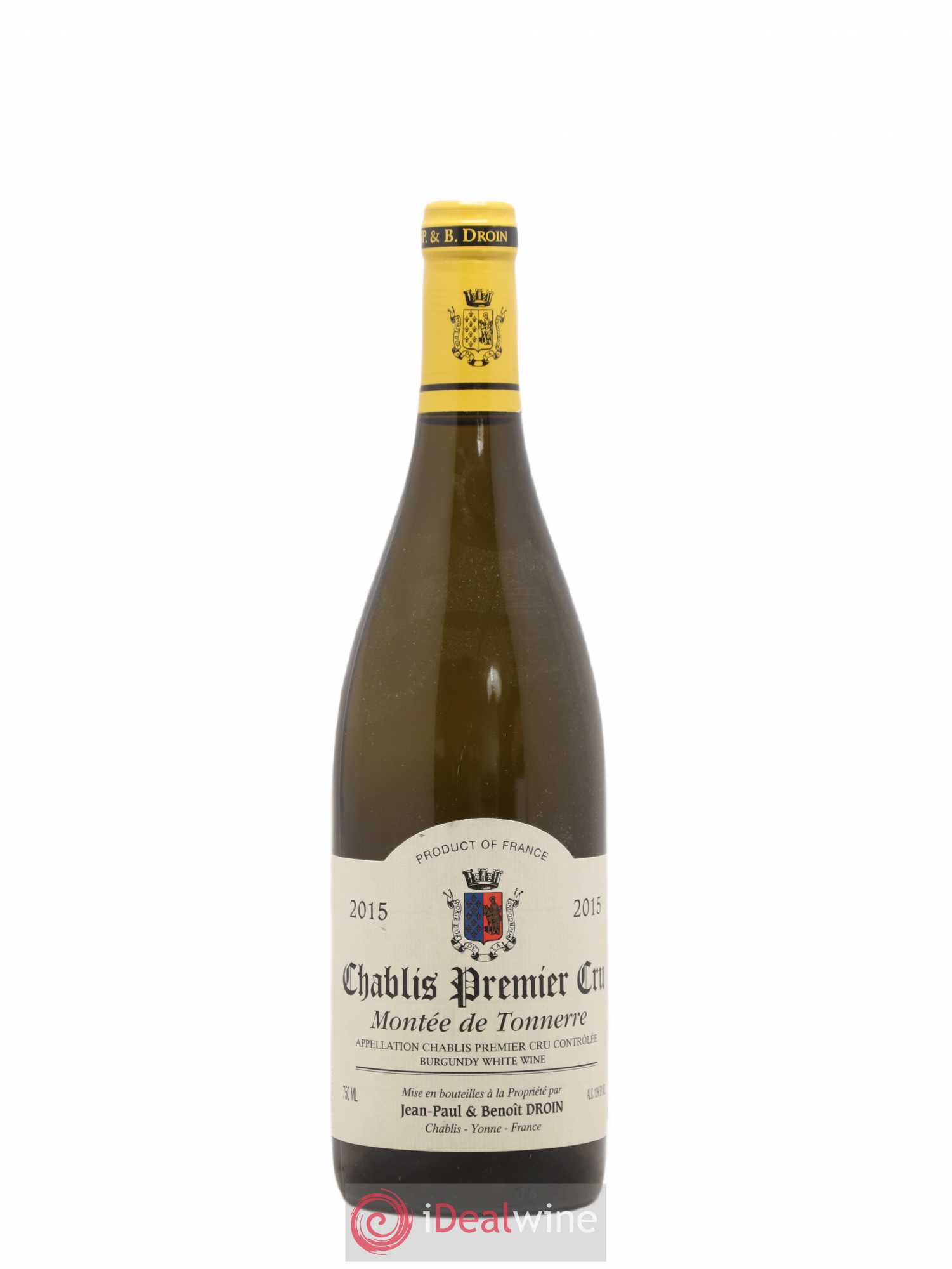 Chablis 1er Cru Montée de Tonnerre Jean-Paul & Benoît Droin (Domaine) 2015 - Lot de 1 bouteille - 0