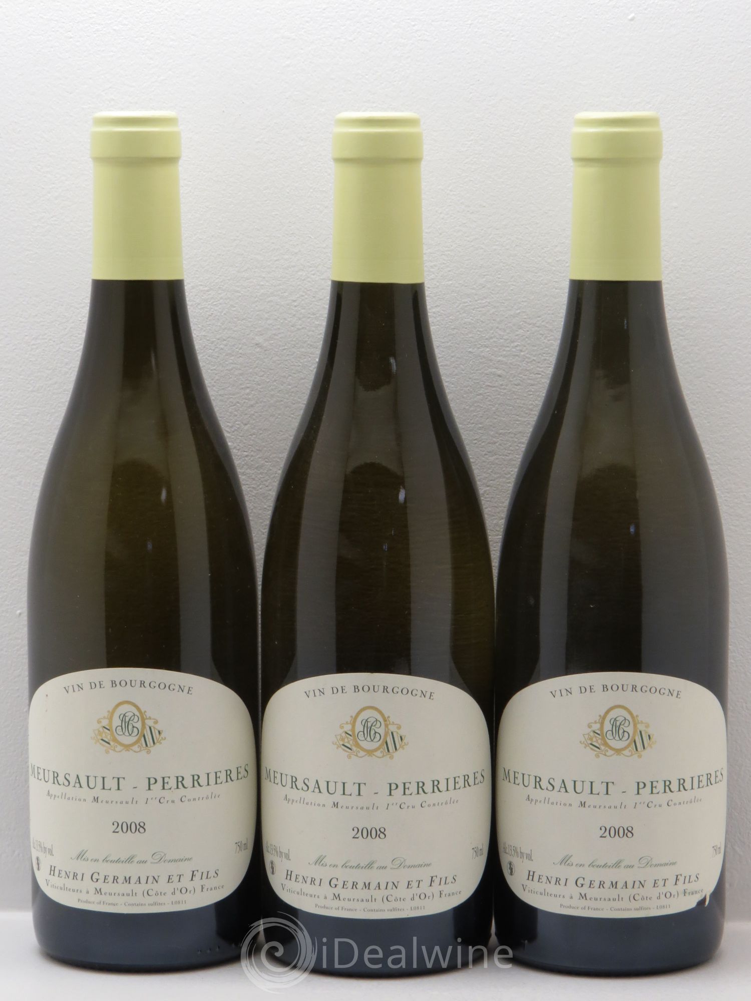 Meursault 1er Cru Henri Germain 2008 - Lot de 3 bouteilles - 0