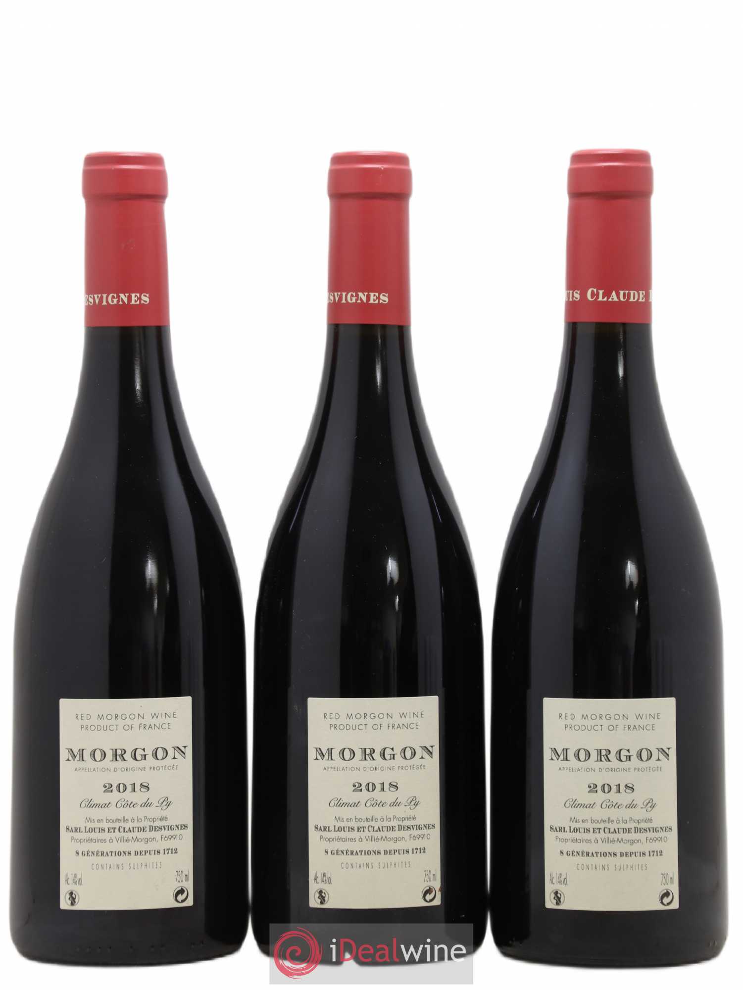 Morgon Côte du Py Louis-Claude Desvignes 2018 - Lot de 3 bouteilles - 1