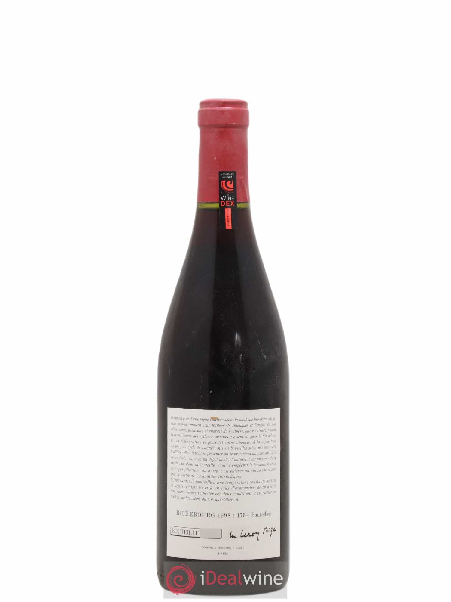 Richebourg Grand Cru Leroy (Domaine) 1998 - Lot de 1 bouteille - 1