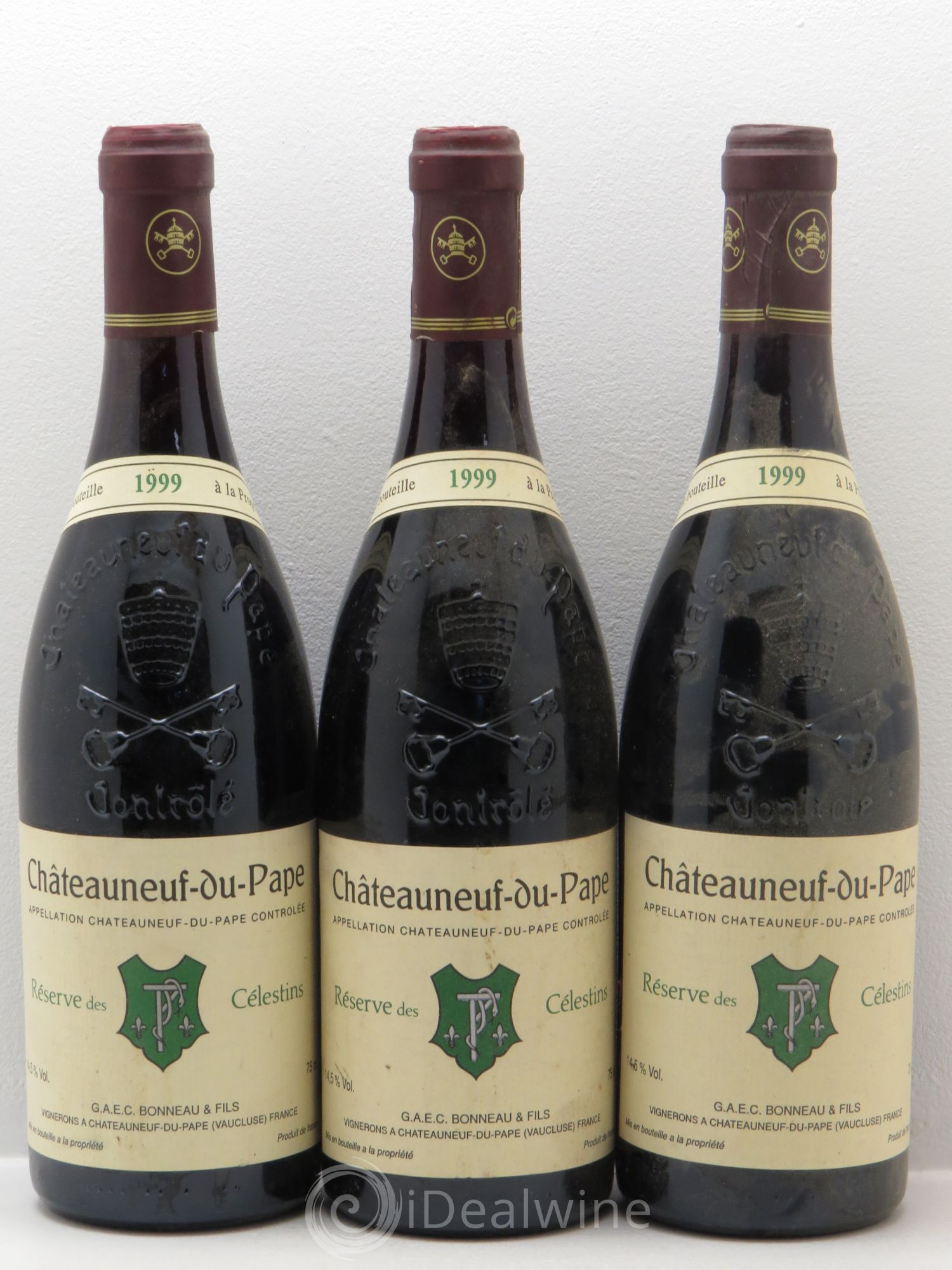 Châteauneuf-du-Pape Réserve des Célestins Henri Bonneau & Fils 1999 - Lot de 3 bouteilles - 0