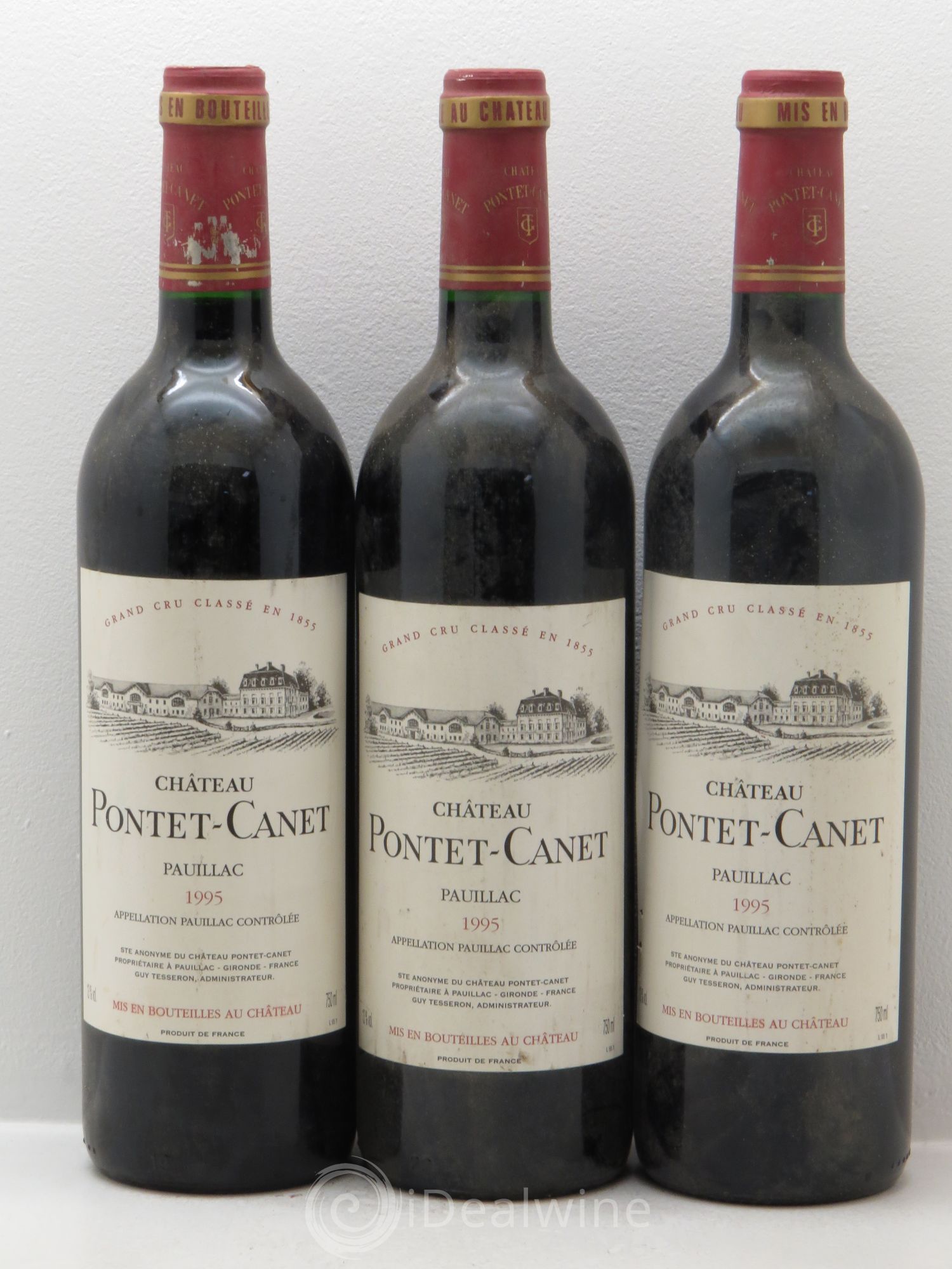 Château Pontet Canet 5ème Grand Cru Classé 1995 - Lot de 3 bouteilles - 0