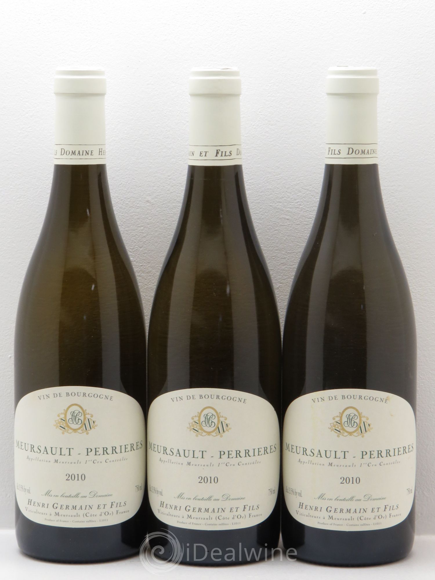 Meursault 1er Cru Henri Germain 2010 - Lot de 3 bouteilles - 0