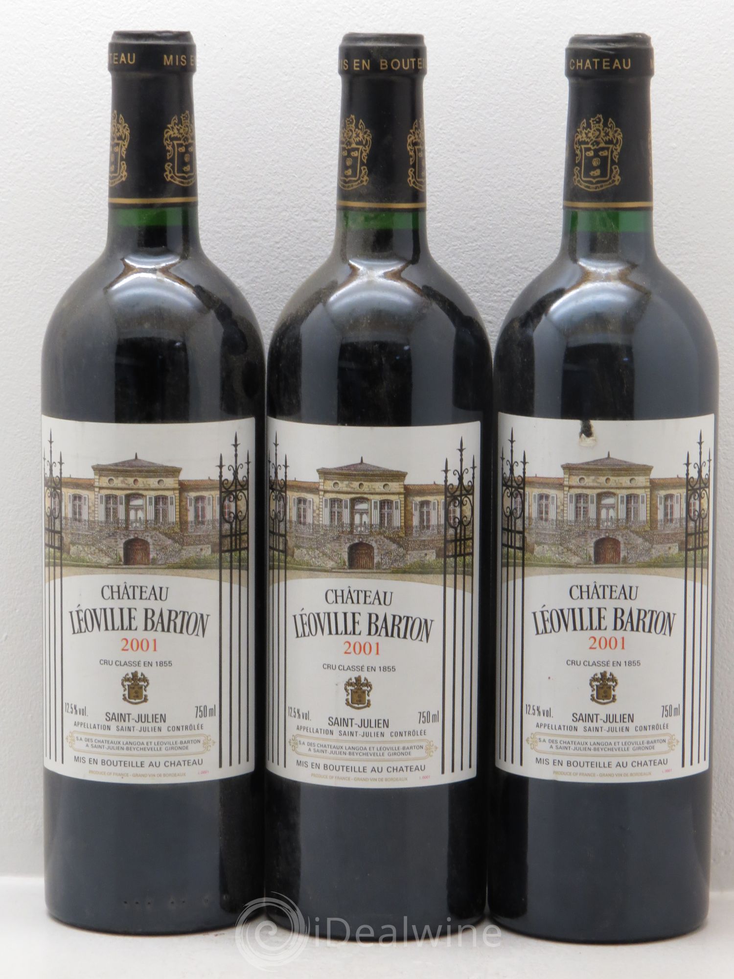 Château Léoville Barton 2ème Grand Cru Classé 2001 - Lot de 3 bouteilles - 0