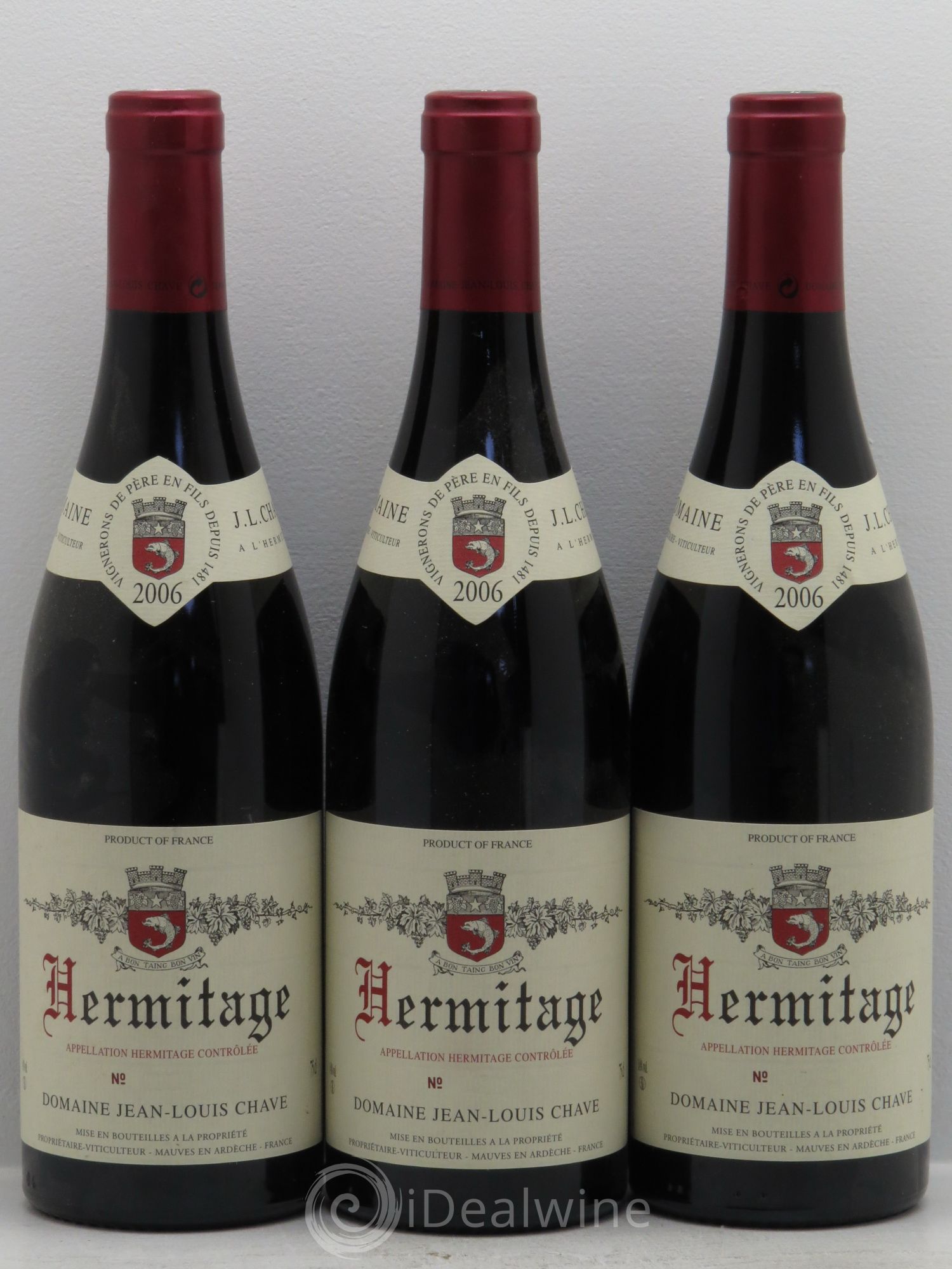 Hermitage Jean-Louis Chave 2006 - Lot de 3 bouteilles - 0