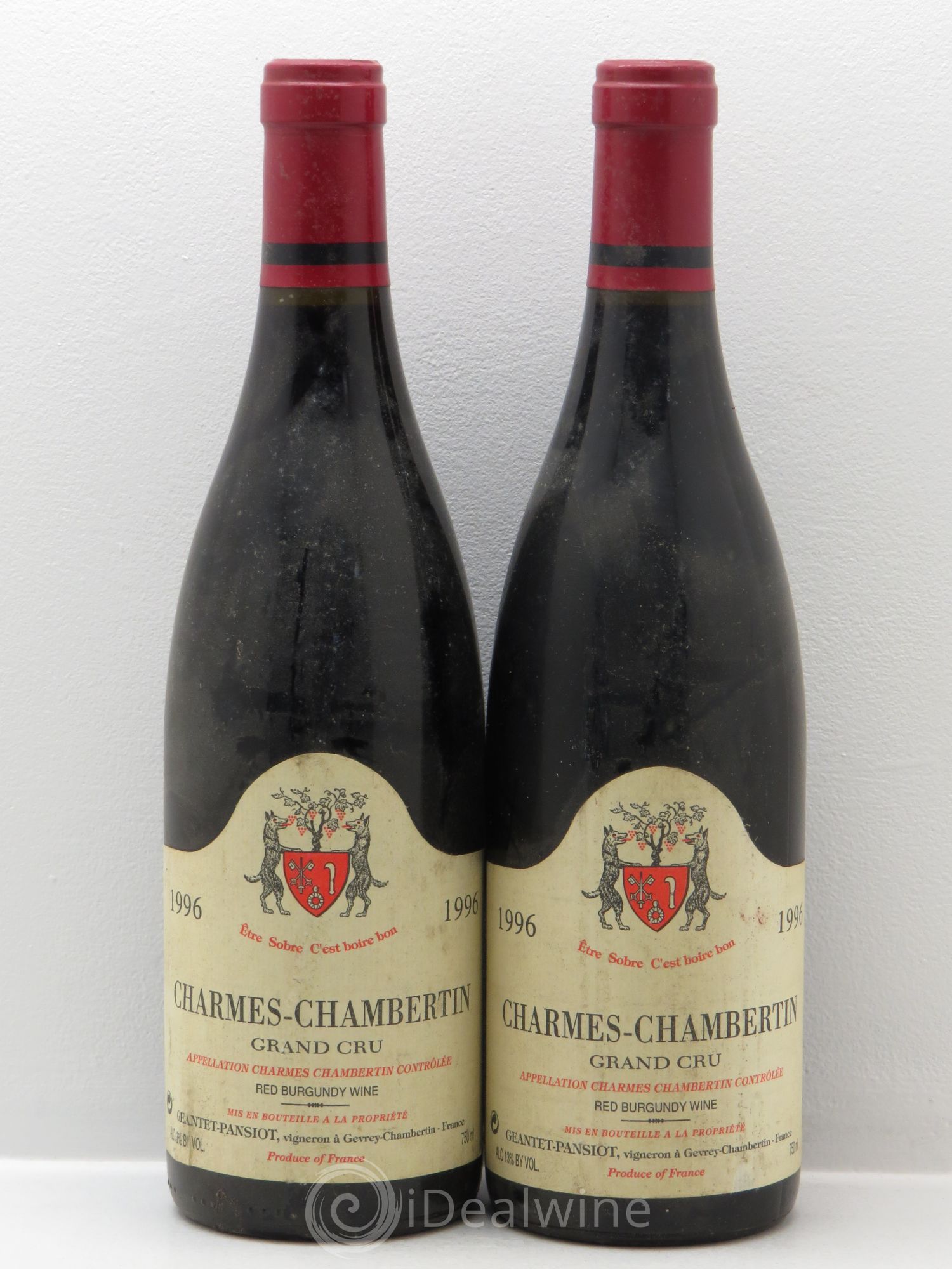 Charmes-Chambertin Grand Cru Geantet-Pansiot 1996 - Lot de 2 bouteilles - 0