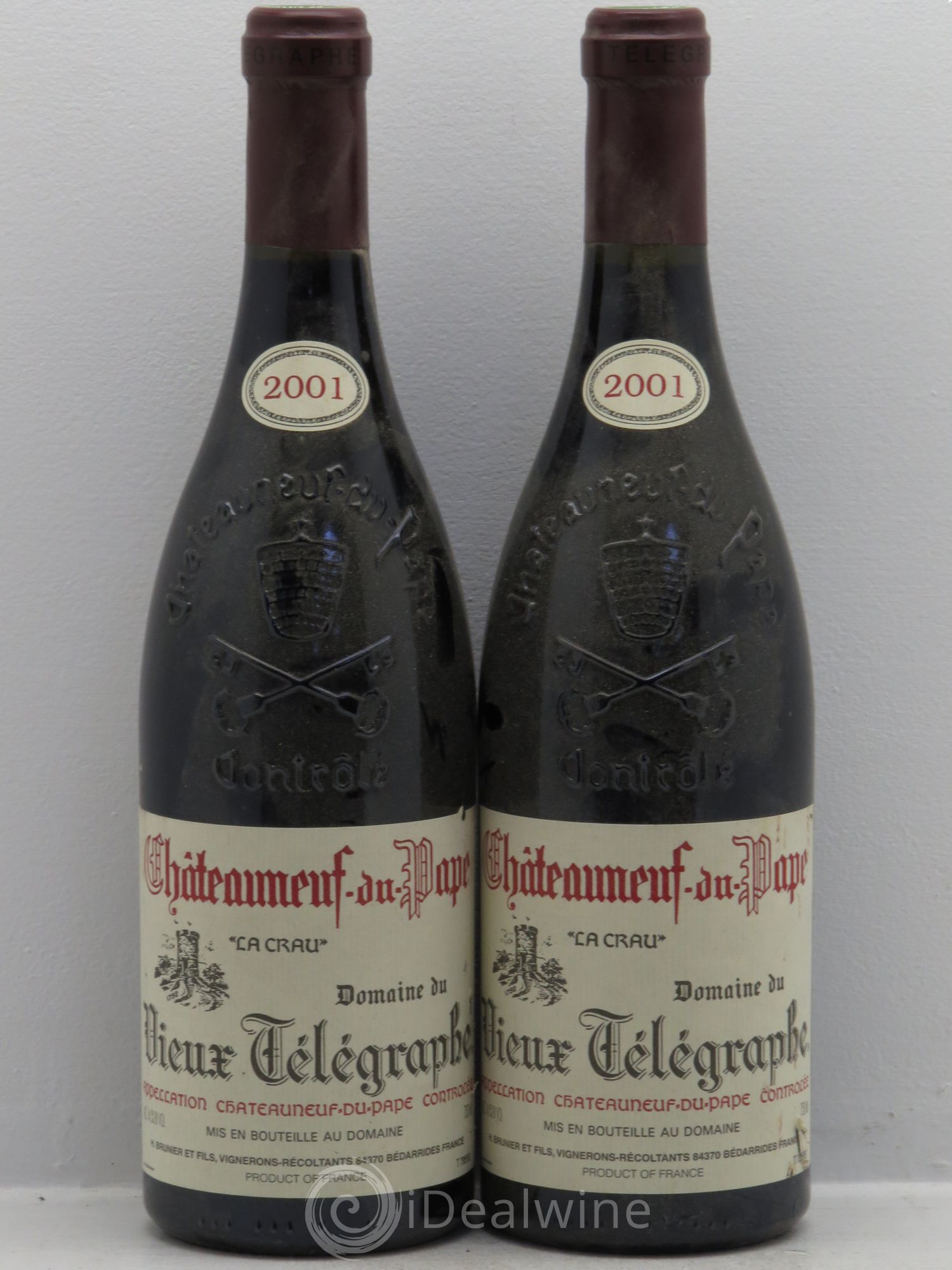 Châteauneuf-du-Pape Vieux Télégraphe (Domaine du) Vignobles Brunier 2001 - Lot de 2 bouteilles - 0