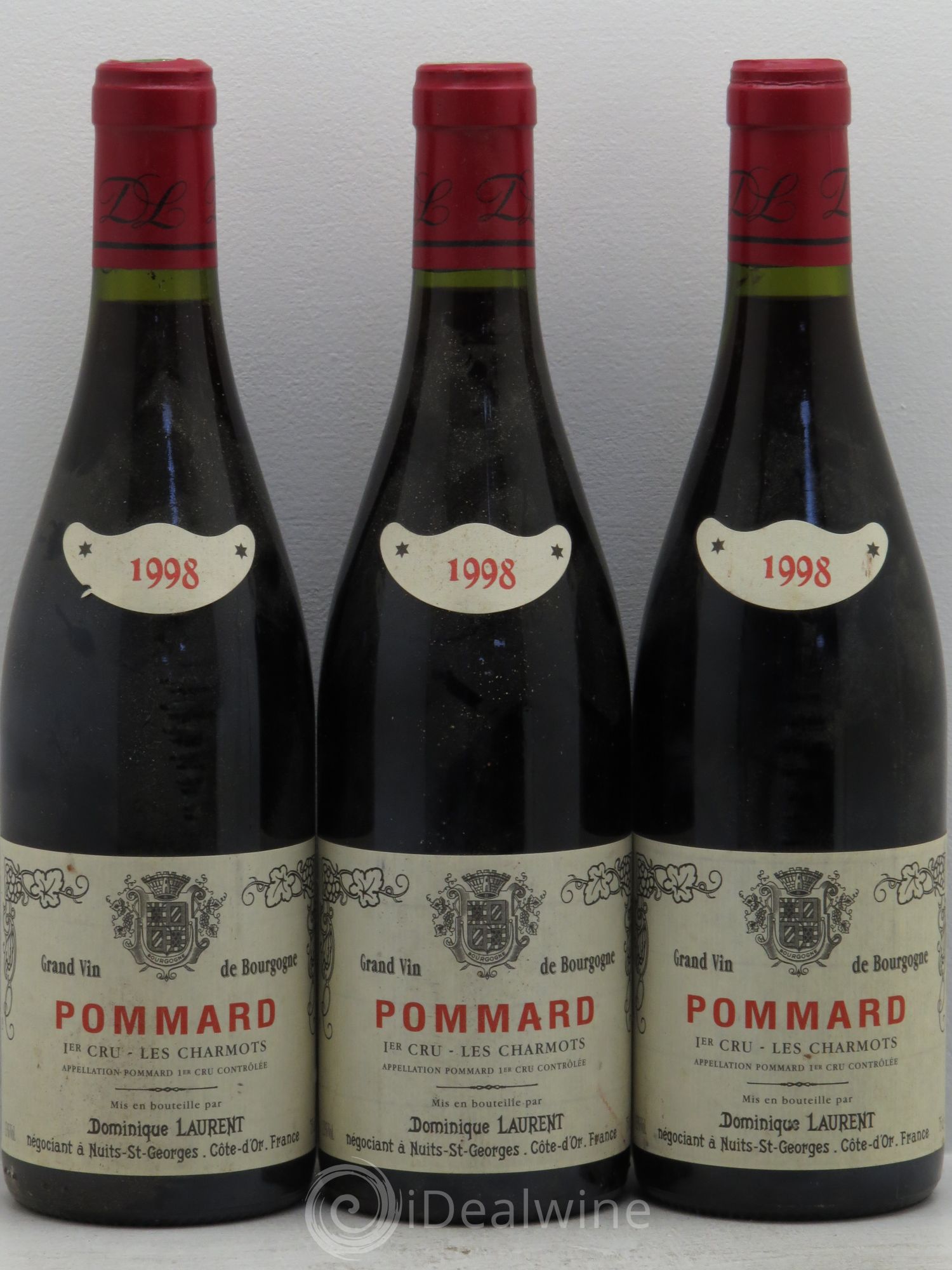 Pommard 1er Cru Les Charmots Dominique Laurent 1998 - Lot de 3 bouteilles - 0