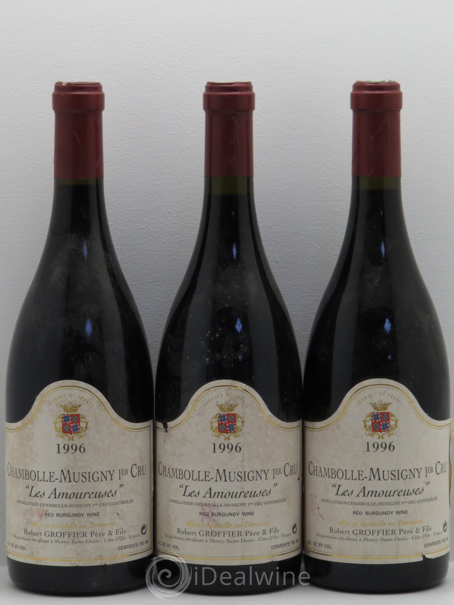 Chambolle-Musigny 1er Cru Les Amoureuses Robert Groffier Père & Fils (Domaine) 1996 - Lot de 3 bouteilles - 0