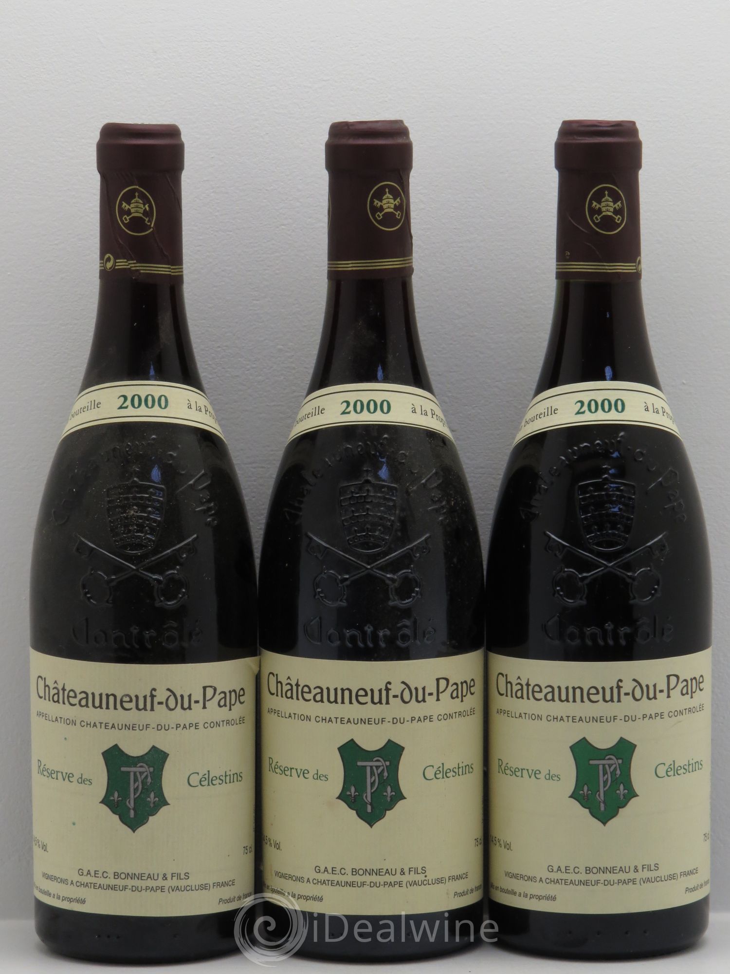 Châteauneuf-du-Pape Réserve des Célestins Henri Bonneau & Fils 2000 - Lot de 3 bouteilles - 0