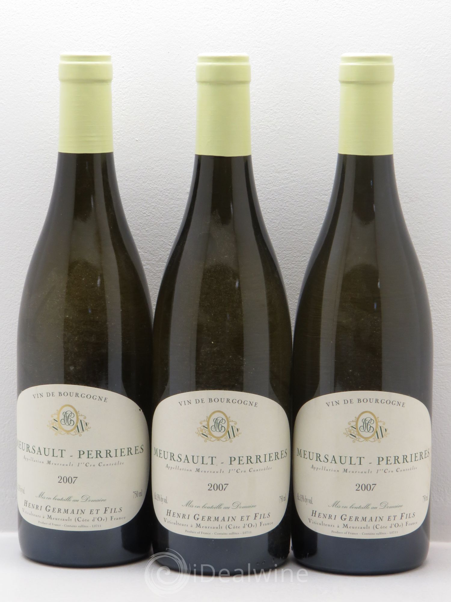 Meursault 1er Cru Henri Germain 2007 - Lot de 3 bouteilles - 0