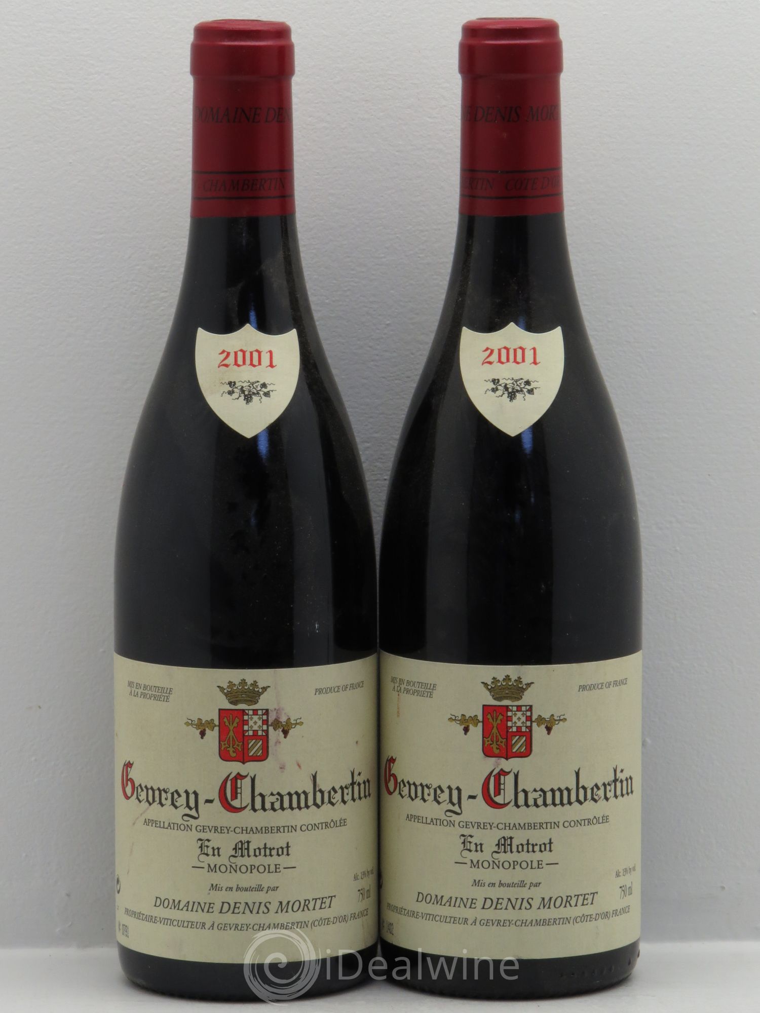 Gevrey-Chambertin En Motrot Denis Mortet (Domaine) 2001 - Lot de 2 bouteilles - 0