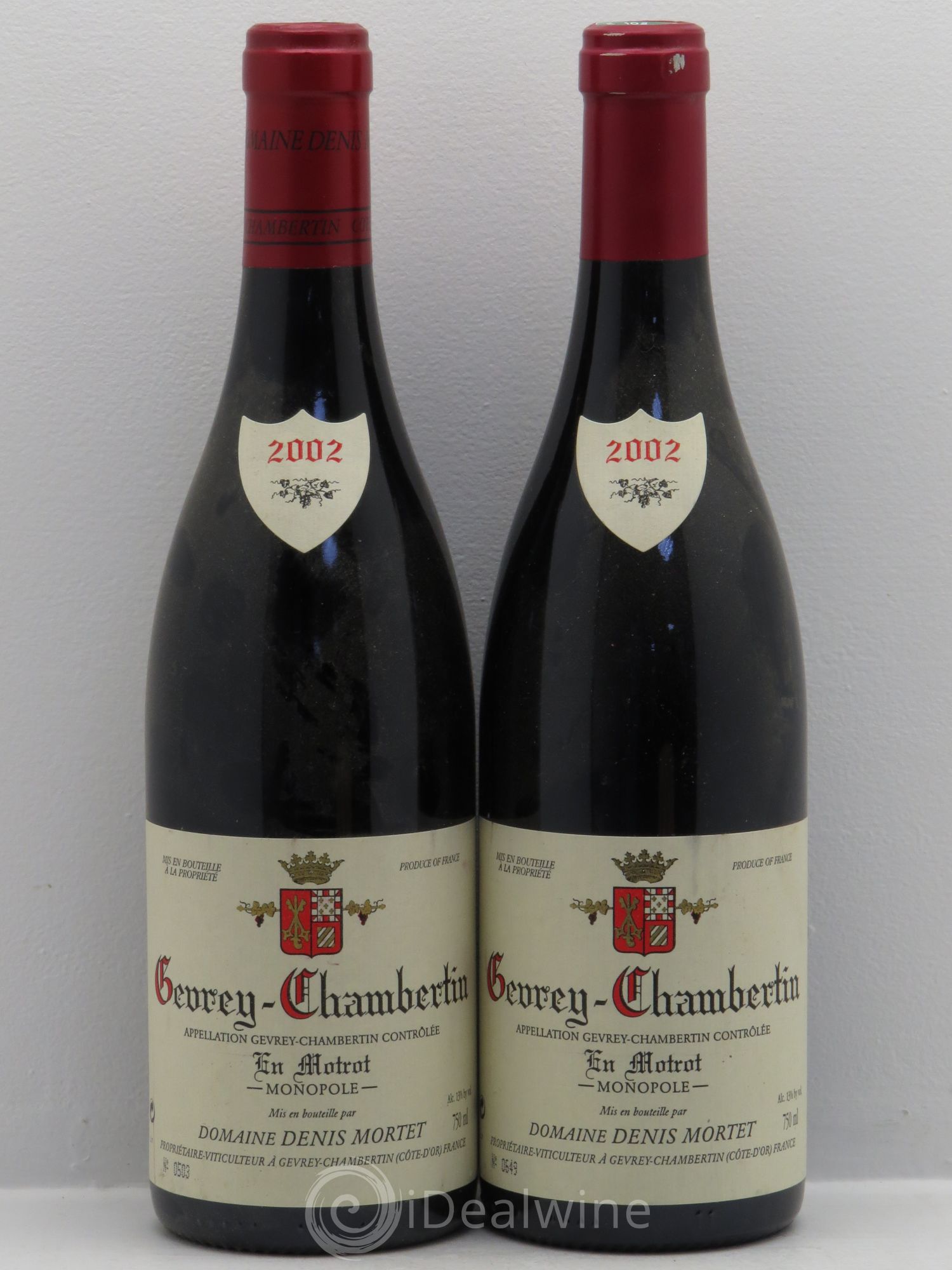 Gevrey-Chambertin En Motrot Denis Mortet (Domaine) 2002 - Lot de 2 bouteilles - 0